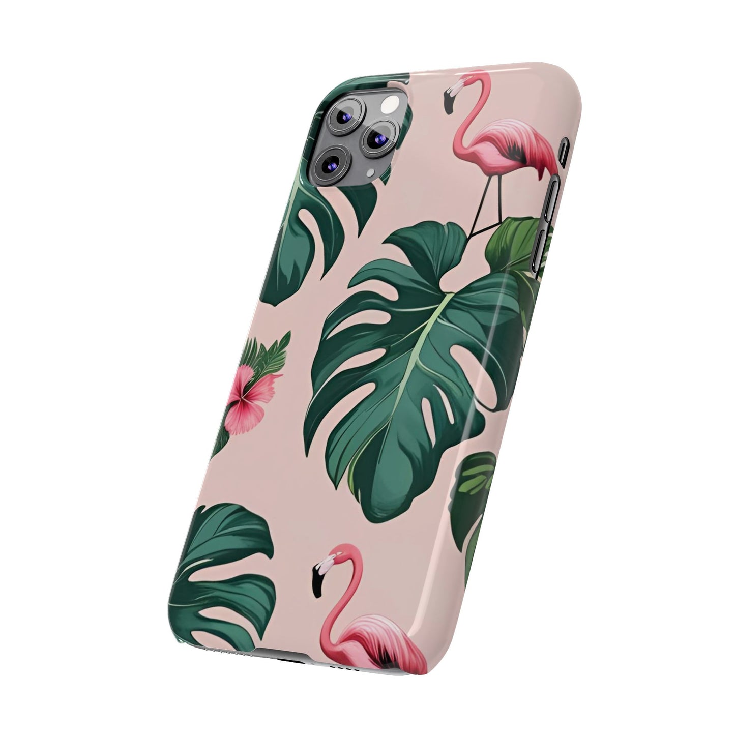 Tropical Flamingo Phone Case, Summer Vibe Smartphone Cover, Gift for Beach Lovers, Cute Mobile Accessory, Floral Design