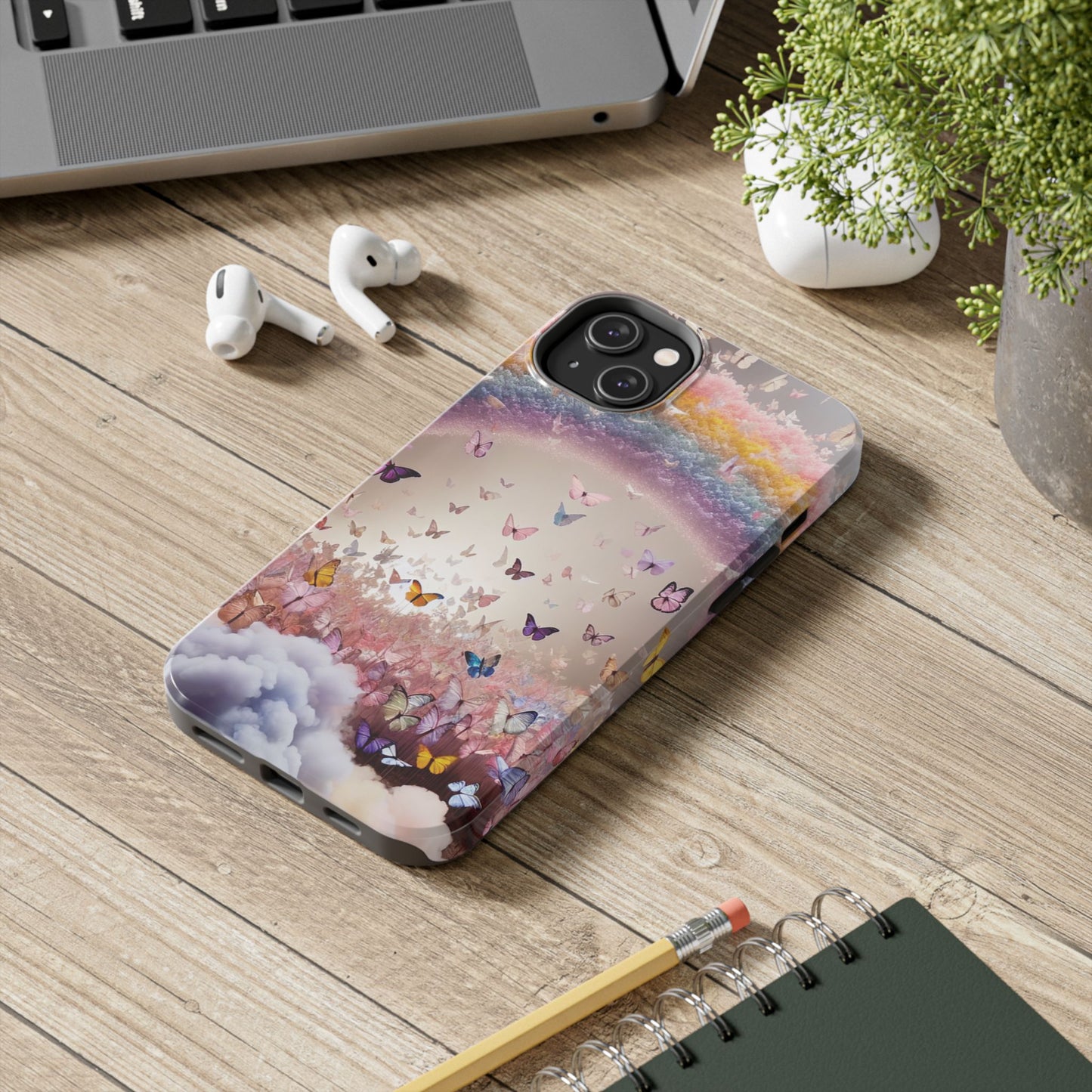 Spring Butterfly & Rainbow Phone Cover – Stylish, Strong & Gift-Ready