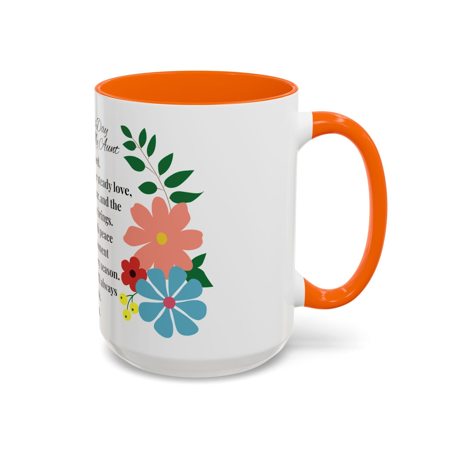 Aunt Prayer Coffee Mug - Floral Design - Mother's Day Gift - 11oz/15oz