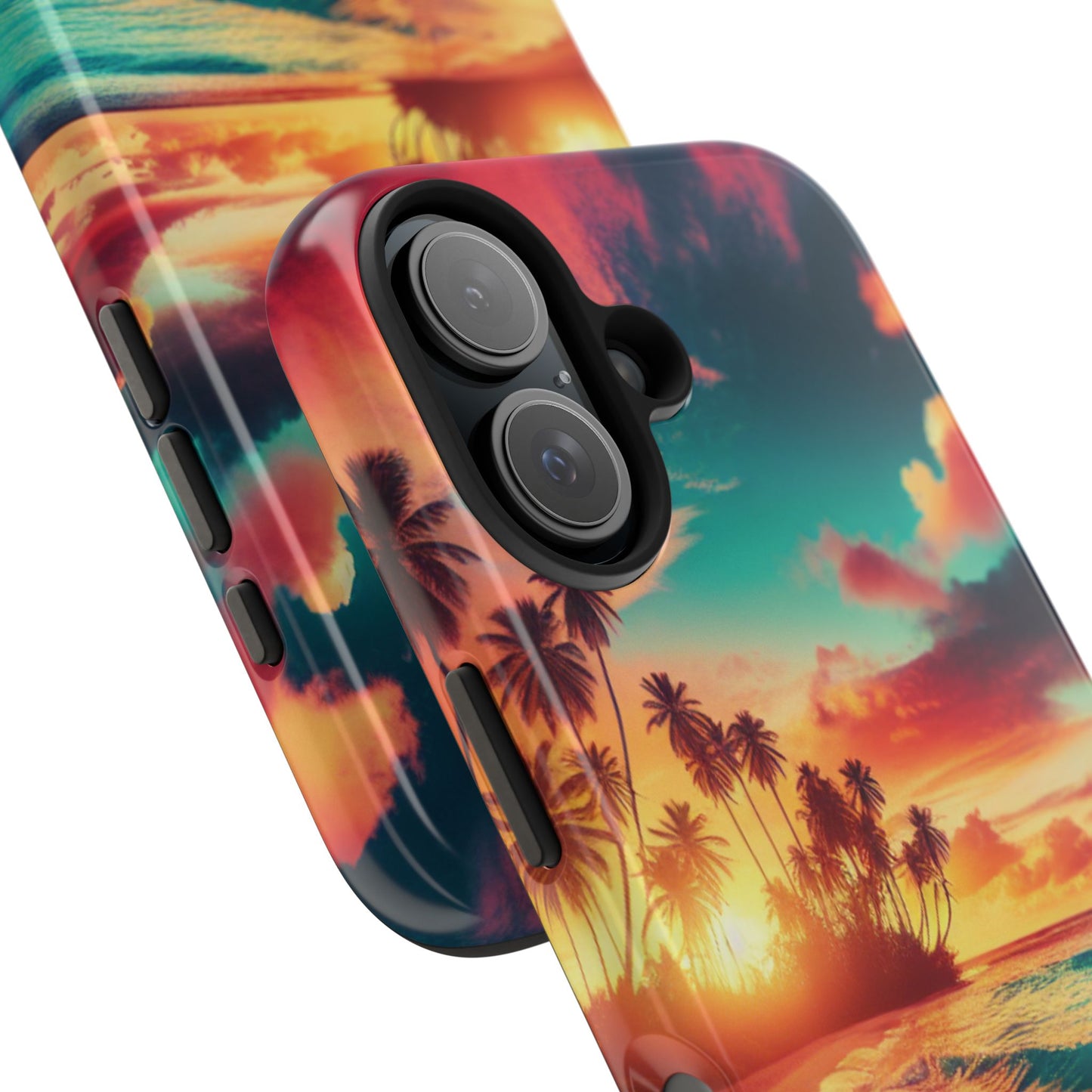 Tropical Sunset Tough Phone Cases for Summer, Beach Vibes, Gift for Travelers, Durable Phone Covers