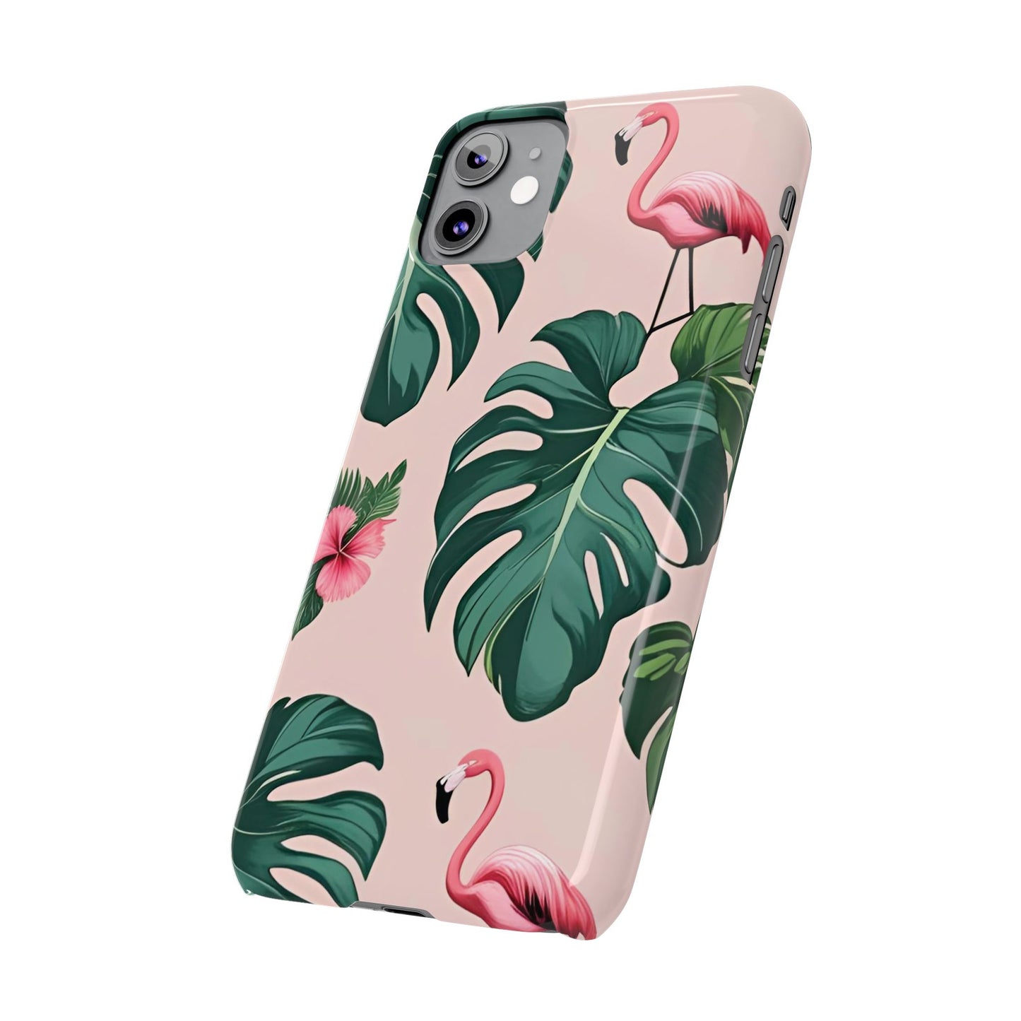 Tropical Flamingo Phone Case, Summer Vibe Smartphone Cover, Gift for Beach Lovers, Cute Mobile Accessory, Floral Design