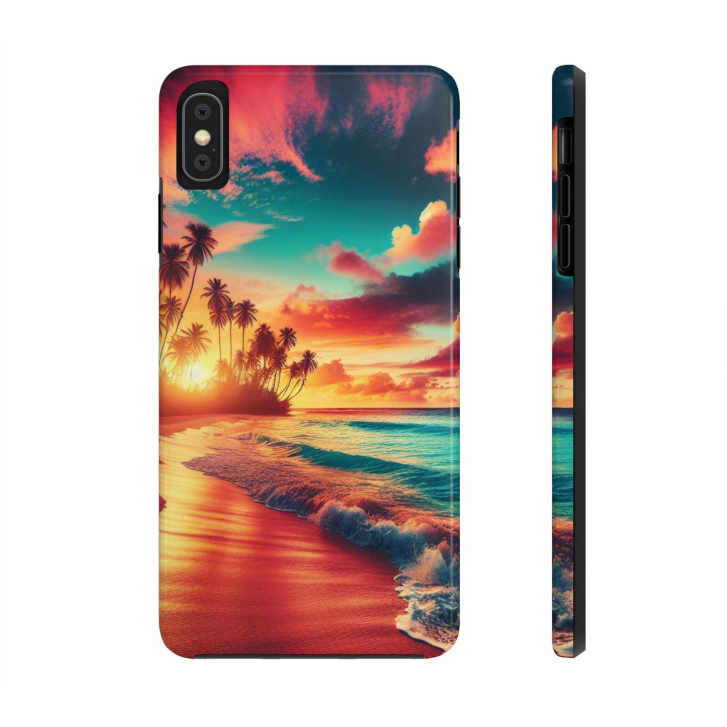 Tropical Sunset Tough Phone Cases for Summer, Beach Vibes, Gift for Travelers, Durable Phone Covers