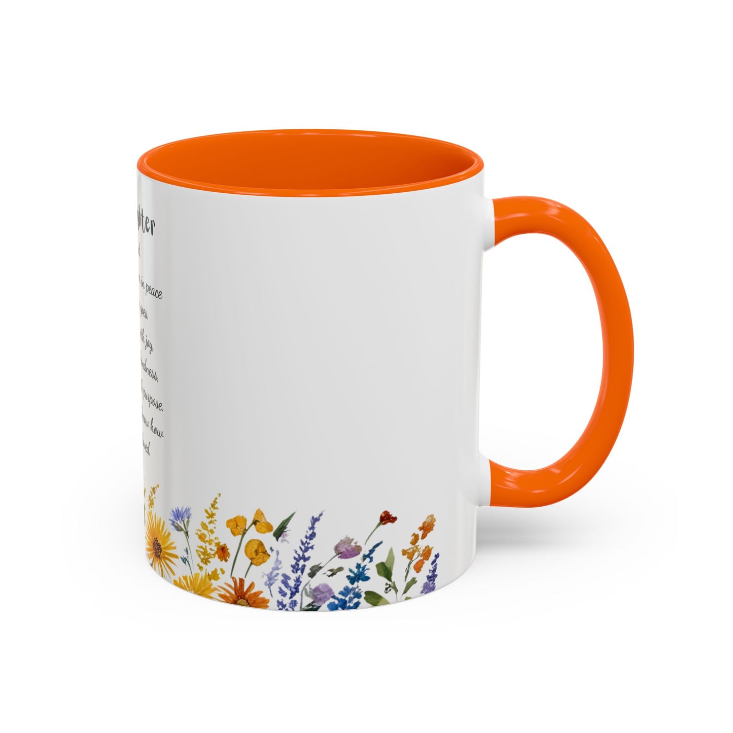 My Daughter Prayer Coffee Mug - Inspirational Prayer for My Daughter, Motivational Gift, Mother's Day, Floral Design