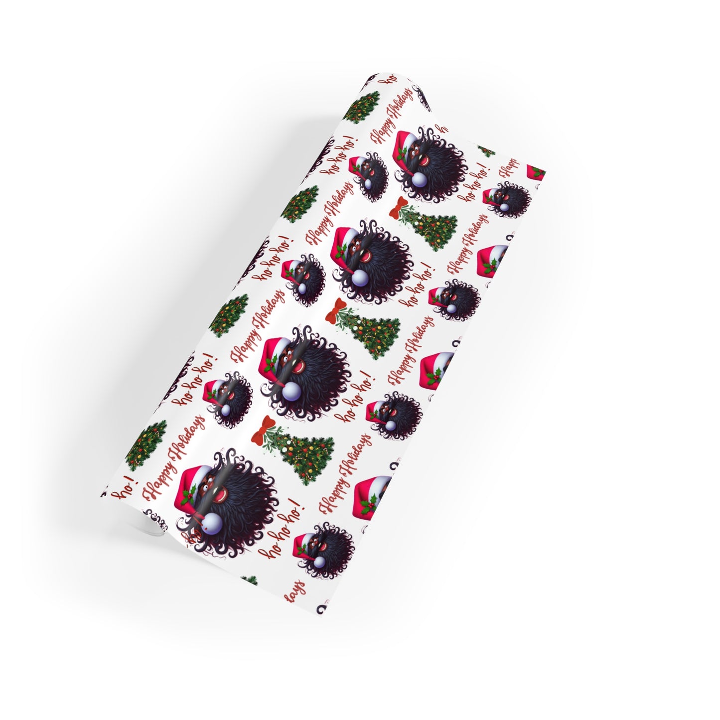African American Santa Christmas Gift Wrap Paper