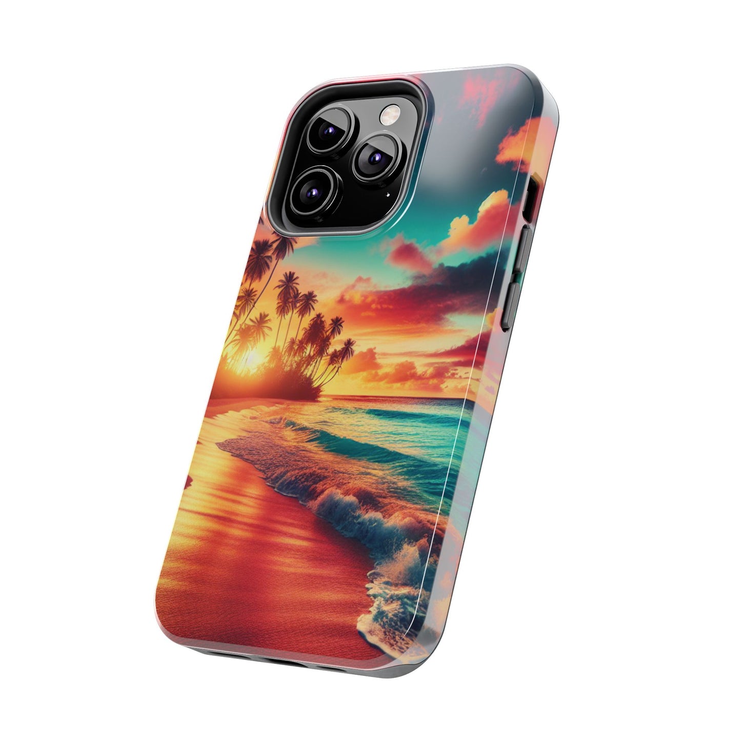 Tropical Sunset Tough Phone Cases for Summer, Beach Vibes, Gift for Travelers, Durable Phone Covers