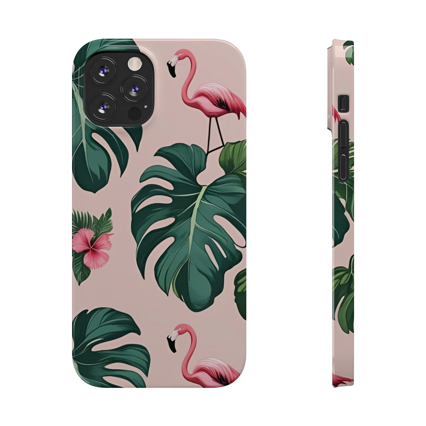 Tropical Flamingo Phone Case, Summer Vibe Smartphone Cover, Gift for Beach Lovers, Cute Mobile Accessory, Floral Design
