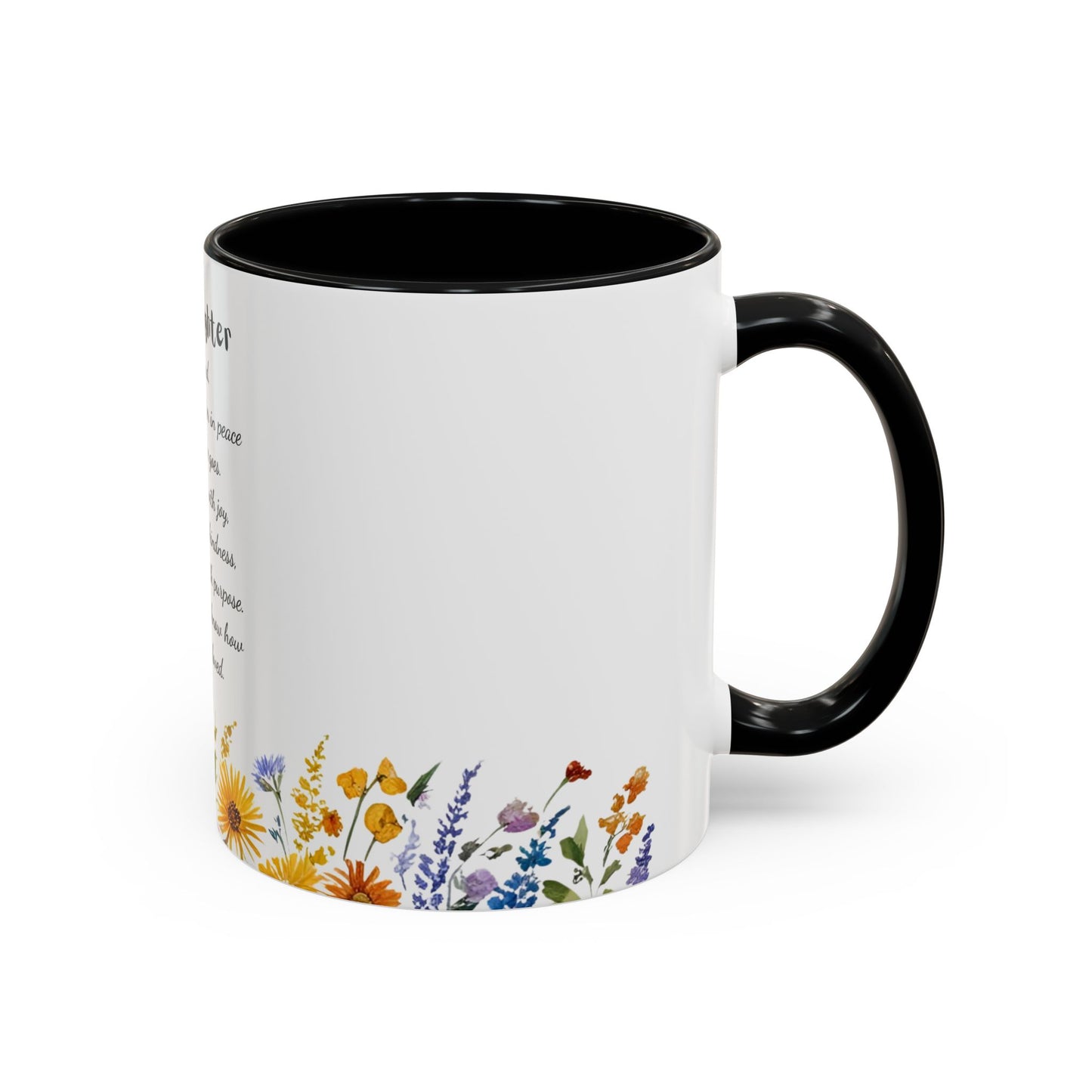 My Daughter Prayer Coffee Mug - Inspirational Prayer for My Daughter, Motivational Gift, Mother's Day, Floral Design