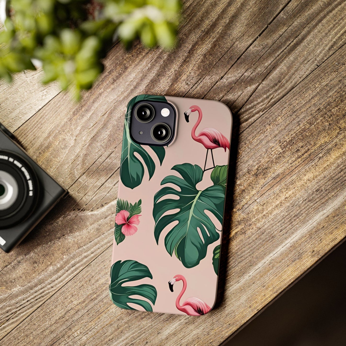 Tropical Flamingo Phone Case, Summer Vibe Smartphone Cover, Gift for Beach Lovers, Cute Mobile Accessory, Floral Design