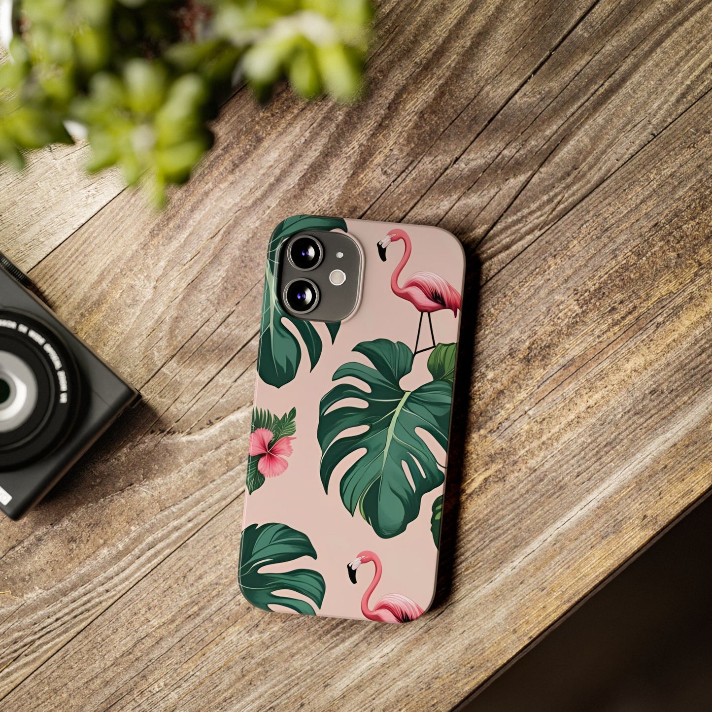 Tropical Flamingo Phone Case, Summer Vibe Smartphone Cover, Gift for Beach Lovers, Cute Mobile Accessory, Floral Design