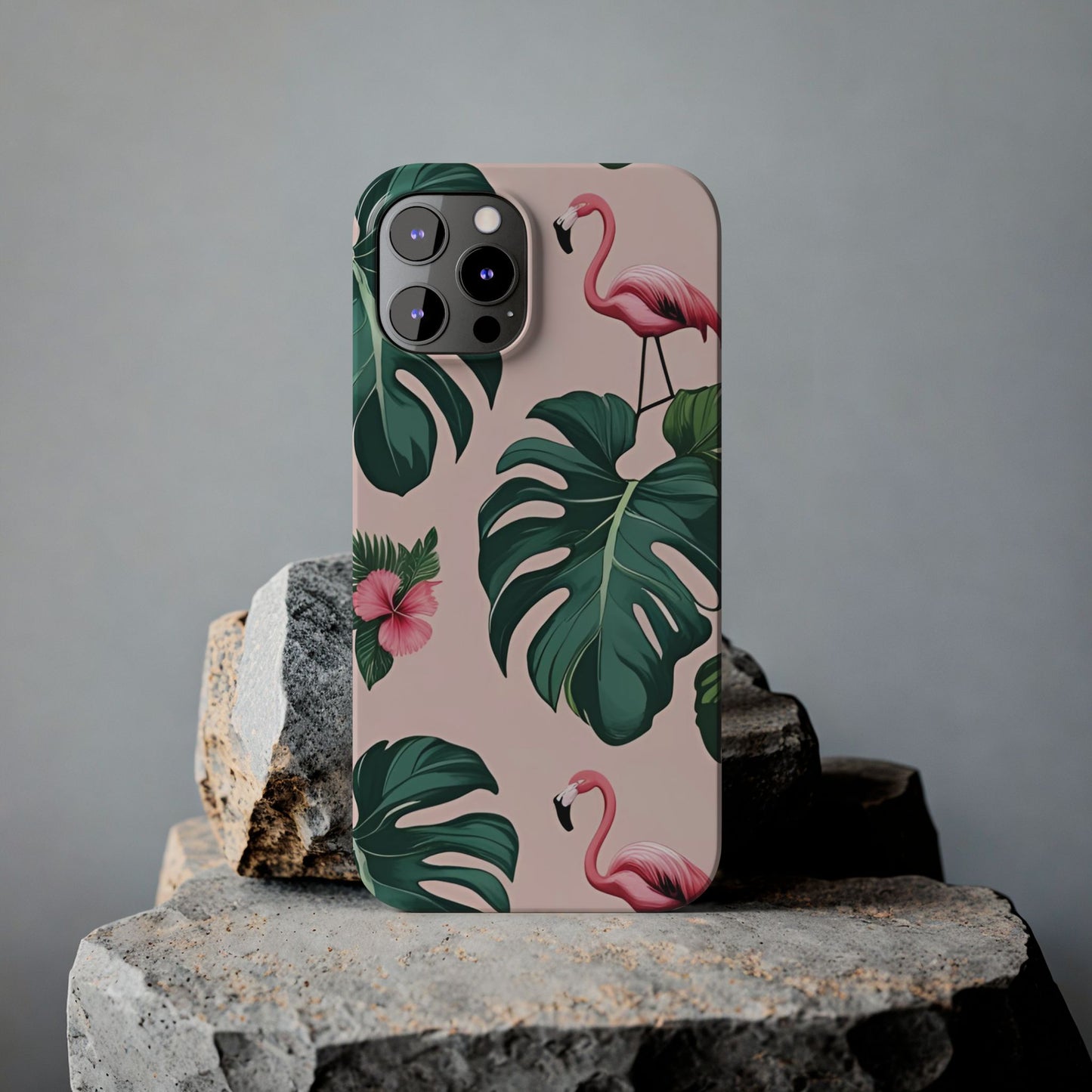 Tropical Flamingo Phone Case, Summer Vibe Smartphone Cover, Gift for Beach Lovers, Cute Mobile Accessory, Floral Design