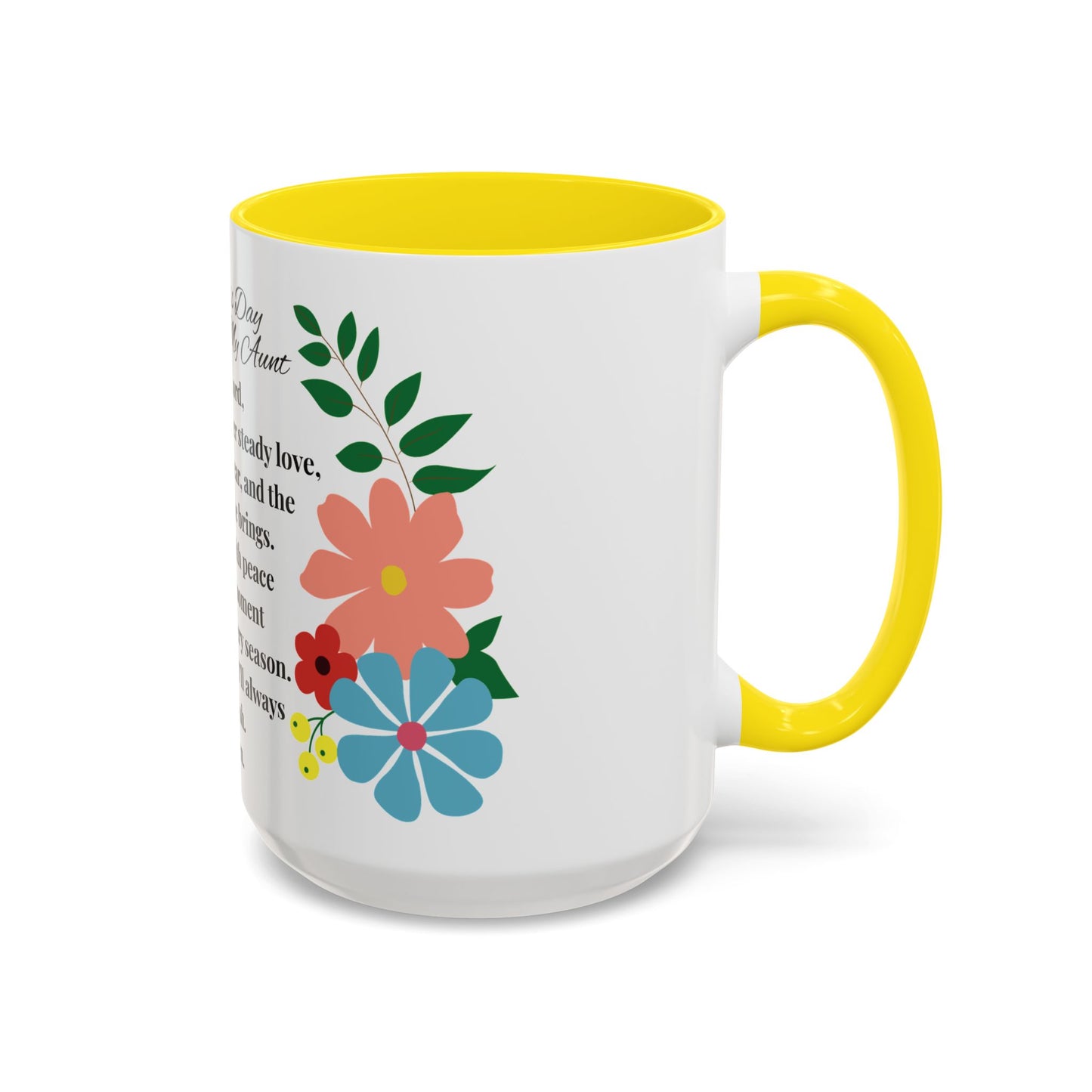 Aunt Prayer Coffee Mug - Floral Design - Mother's Day Gift - 11oz/15oz