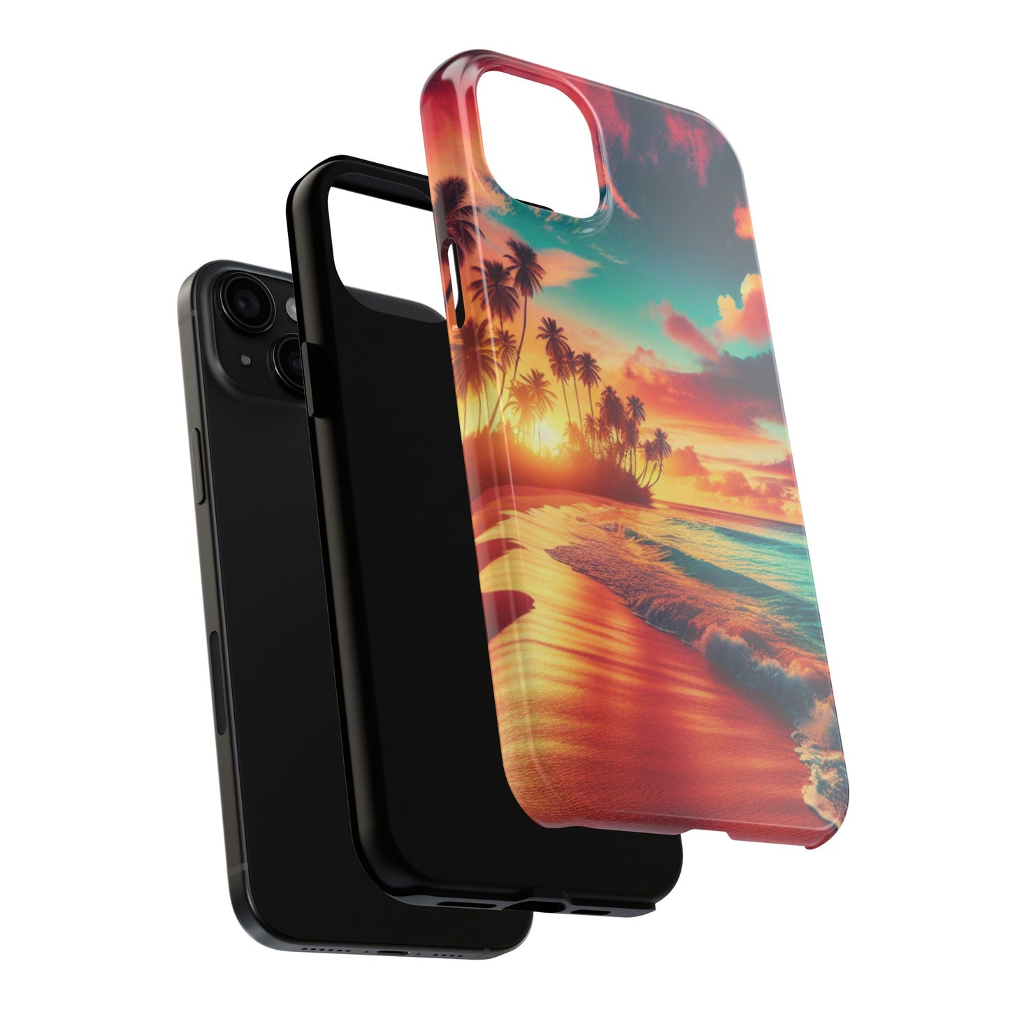 Tropical Sunset Tough Phone Cases for Summer, Beach Vibes, Gift for Travelers, Durable Phone Covers