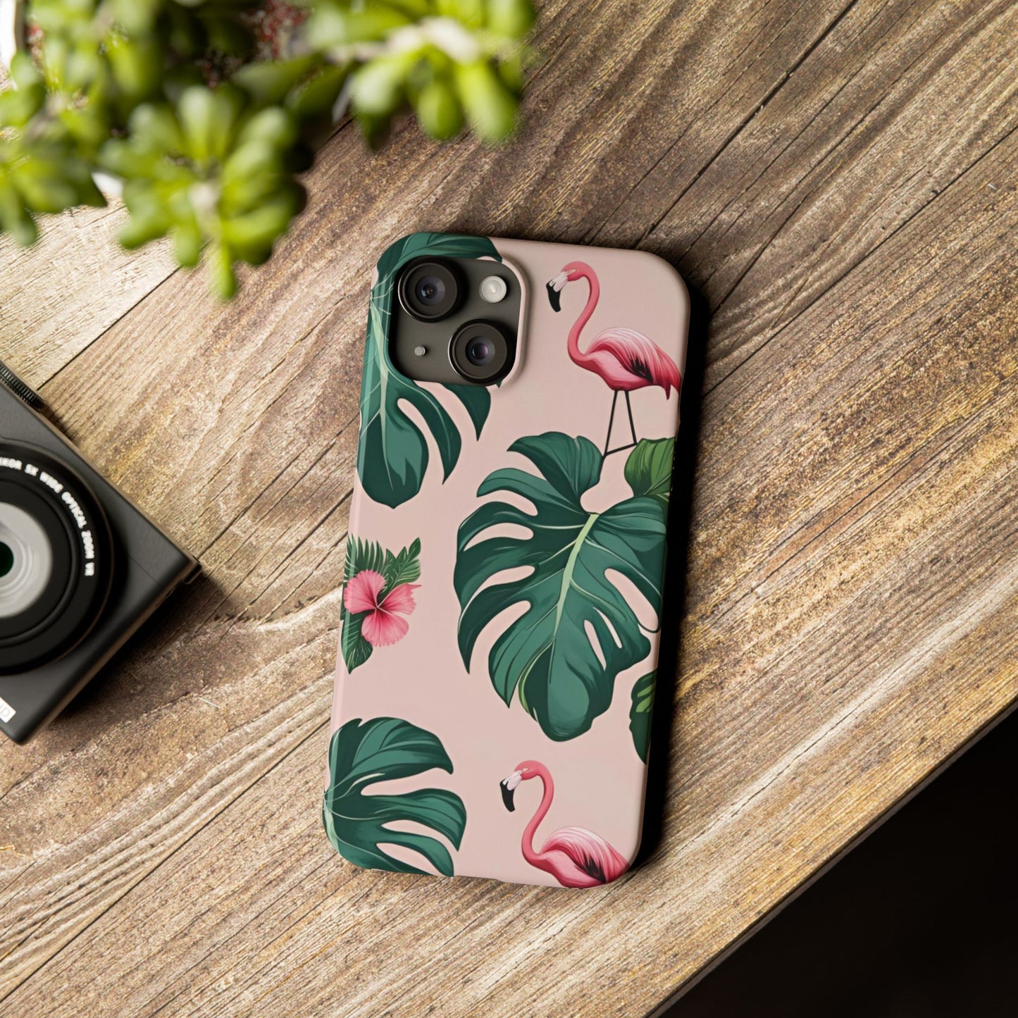 Tropical Flamingo Phone Case, Summer Vibe Smartphone Cover, Gift for Beach Lovers, Cute Mobile Accessory, Floral Design