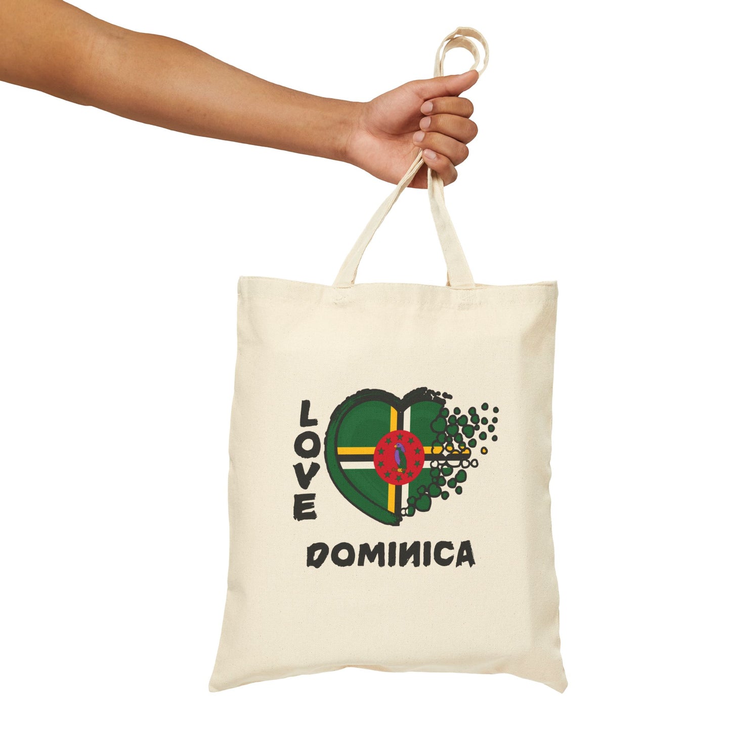 Love Dominica Canvas Tote Bag, Souvenir, Christmas, Birthday, Family