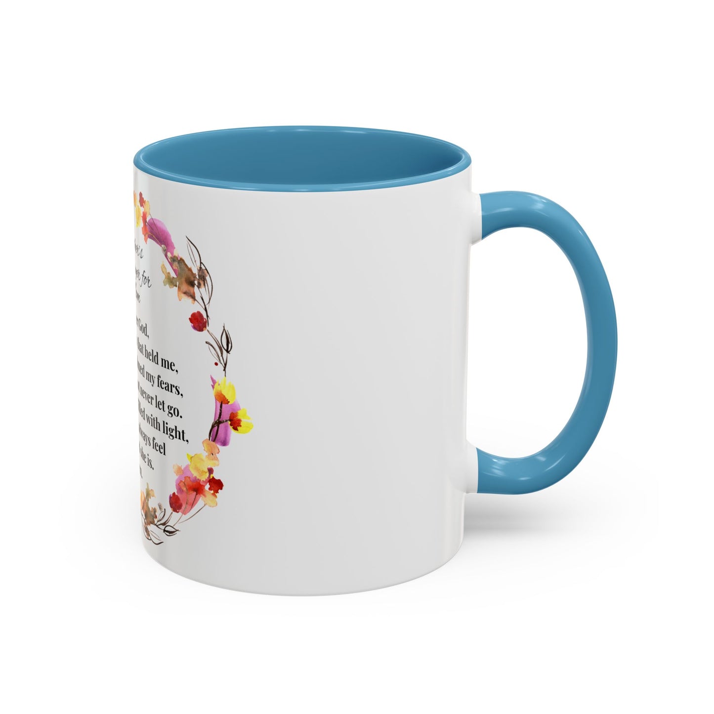 Mom - Prayer Mug for Mom, Floral Accent Coffee Cup, Gift for Mother's Day, Inspirational Drinkware, 11oz and 15oz