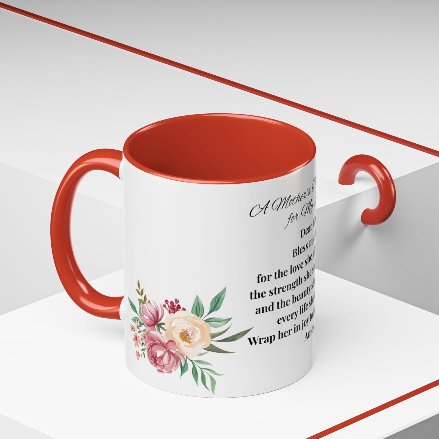 Sister Prayer Mother's Day Coffee Mug - Perfect Mother's Day Gift, Floral design