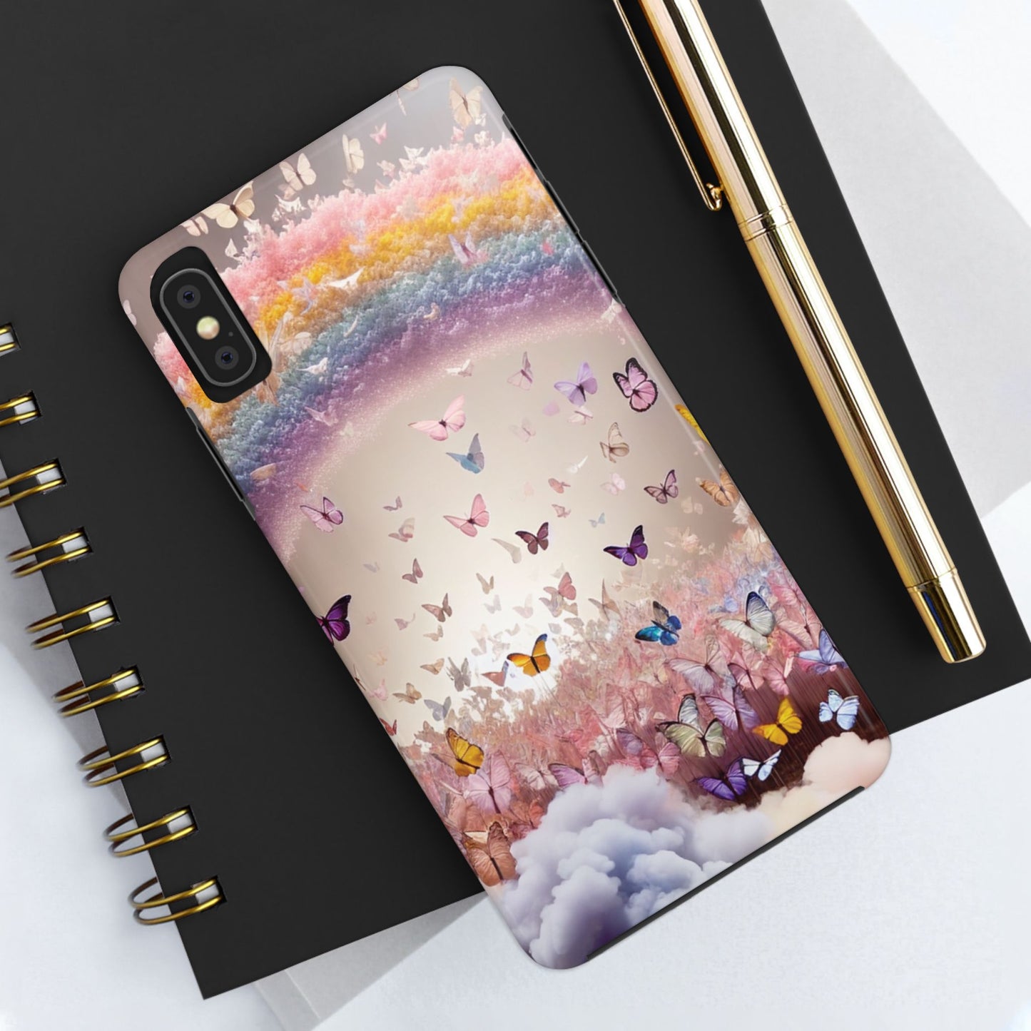 Spring Butterfly & Rainbow Phone Cover – Stylish, Strong & Gift-Ready