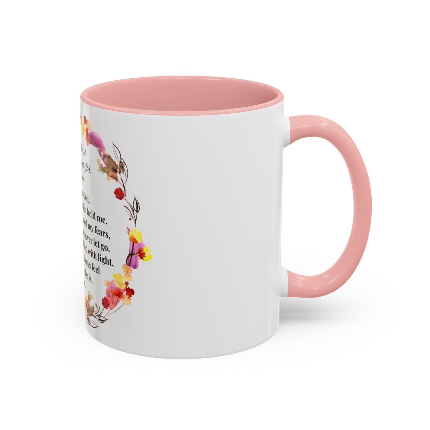 Mom - Prayer Mug for Mom, Floral Accent Coffee Cup, Gift for Mother's Day, Inspirational Drinkware, 11oz and 15oz