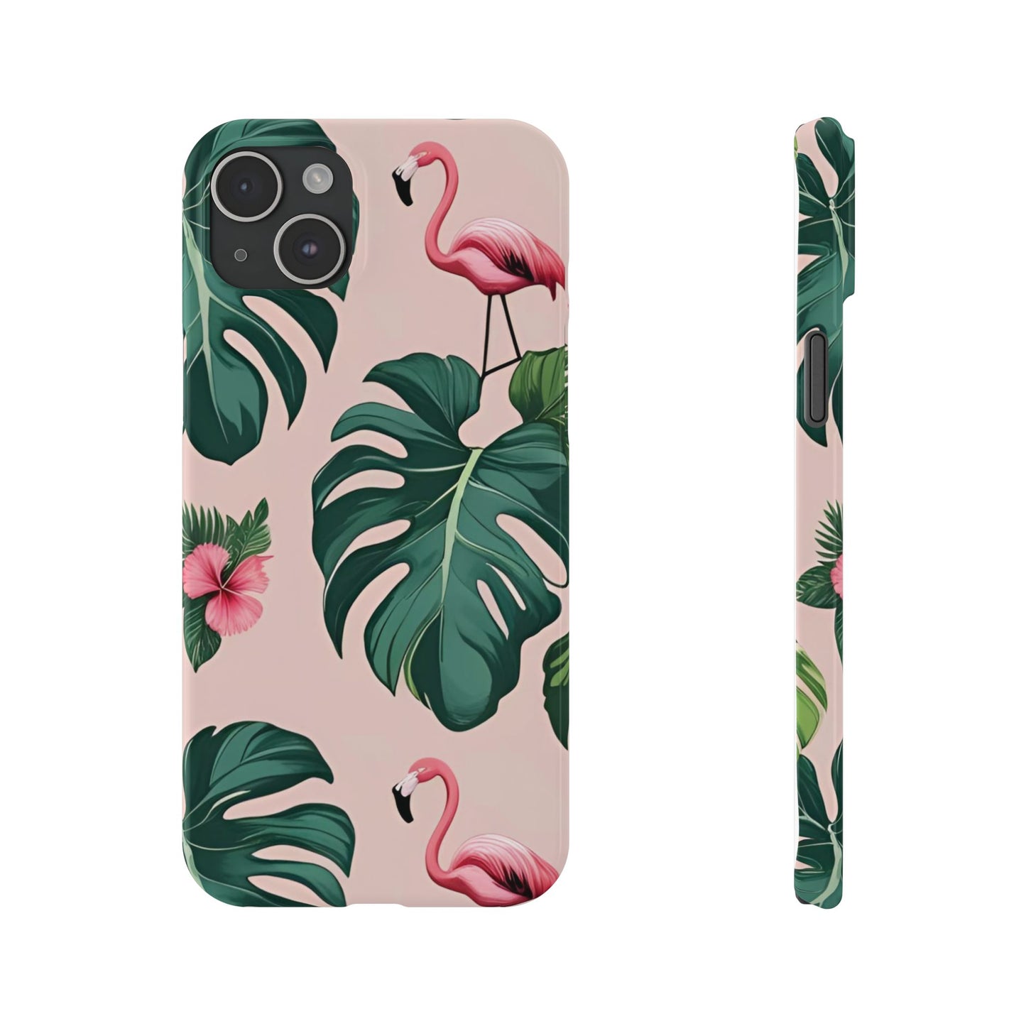 Tropical Flamingo Phone Case, Summer Vibe Smartphone Cover, Gift for Beach Lovers, Cute Mobile Accessory, Floral Design