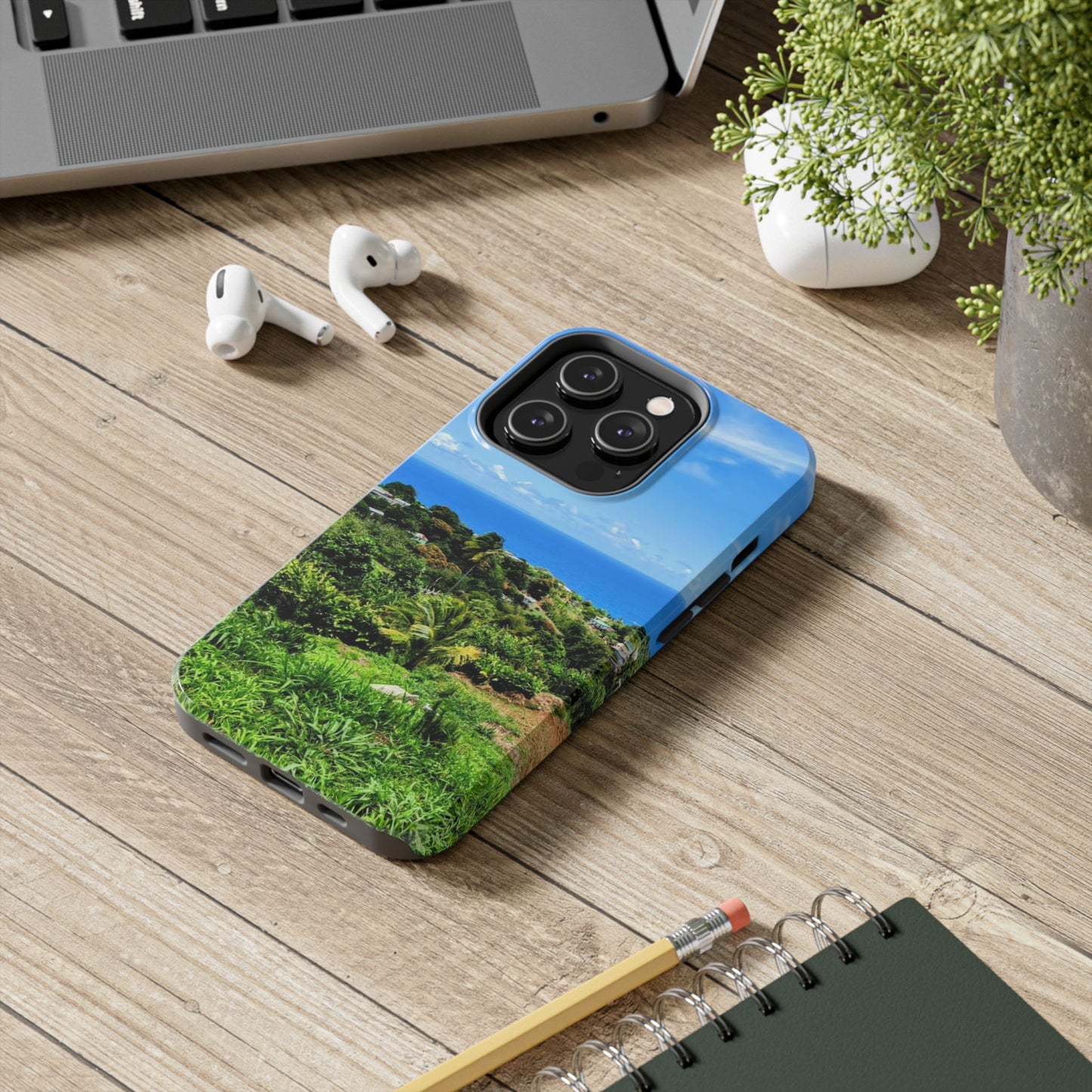 iPhone and Samsung phone Cases - Tropical Ocean View, Durable Cover for Beach Lovers