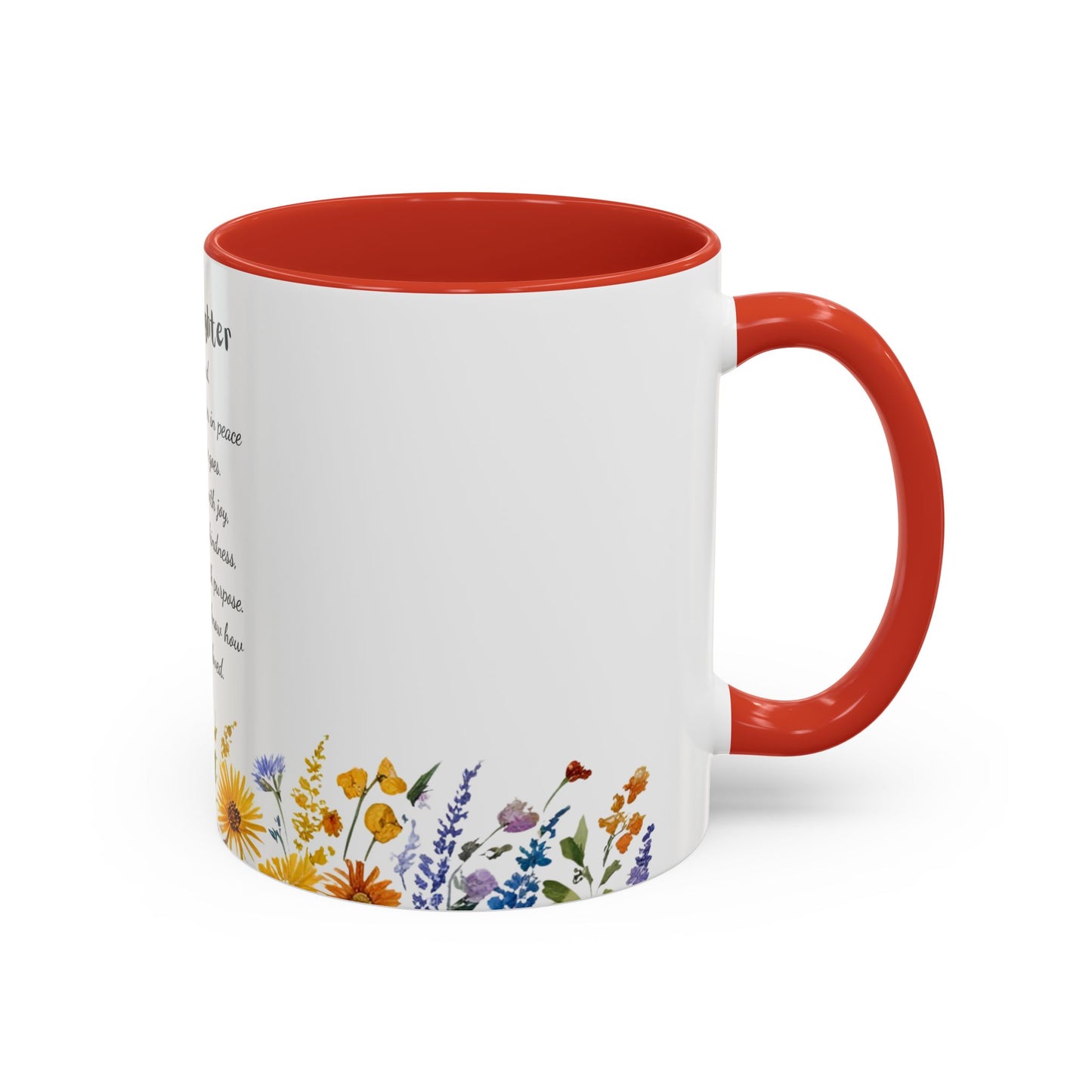 My Daughter Prayer Coffee Mug - Inspirational Prayer for My Daughter, Motivational Gift, Mother's Day, Floral Design