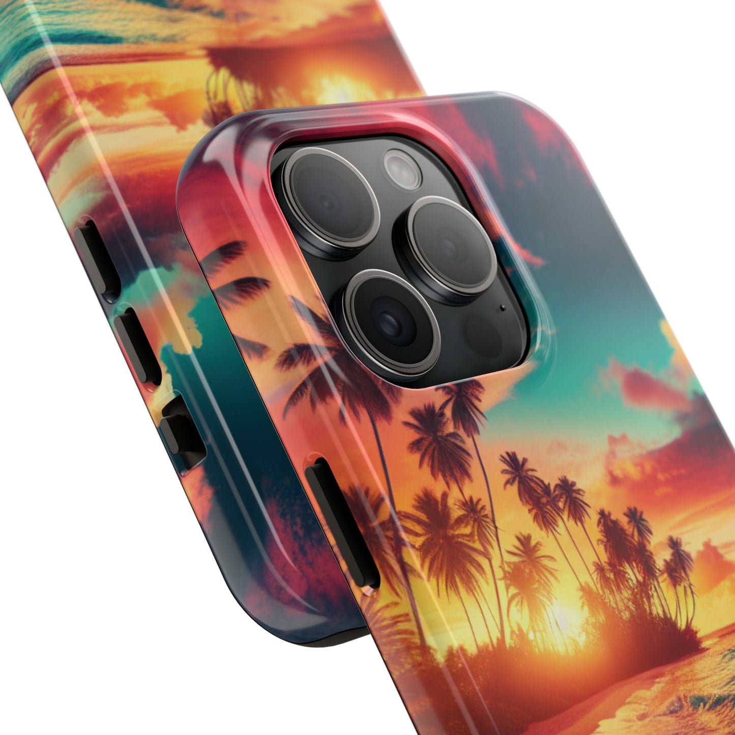 Tropical Sunset Tough Phone Cases for Summer, Beach Vibes, Gift for Travelers, Durable Phone Covers