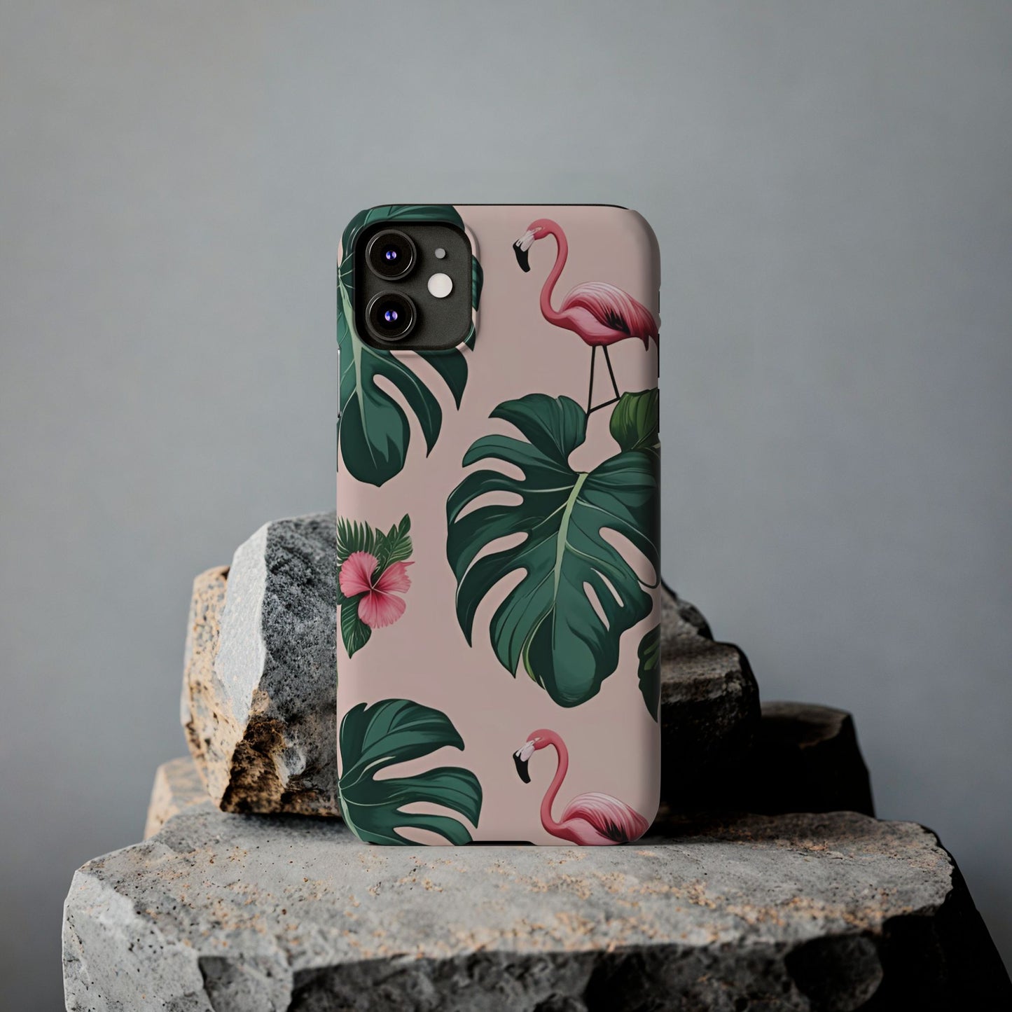 Tropical Flamingo Phone Case, Summer Vibe Smartphone Cover, Gift for Beach Lovers, Cute Mobile Accessory, Floral Design