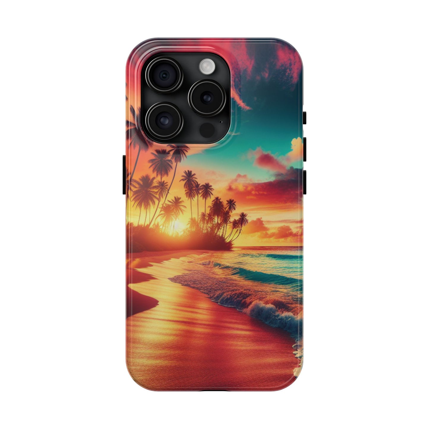 Tropical Sunset Tough Phone Cases for Summer, Beach Vibes, Gift for Travelers, Durable Phone Covers