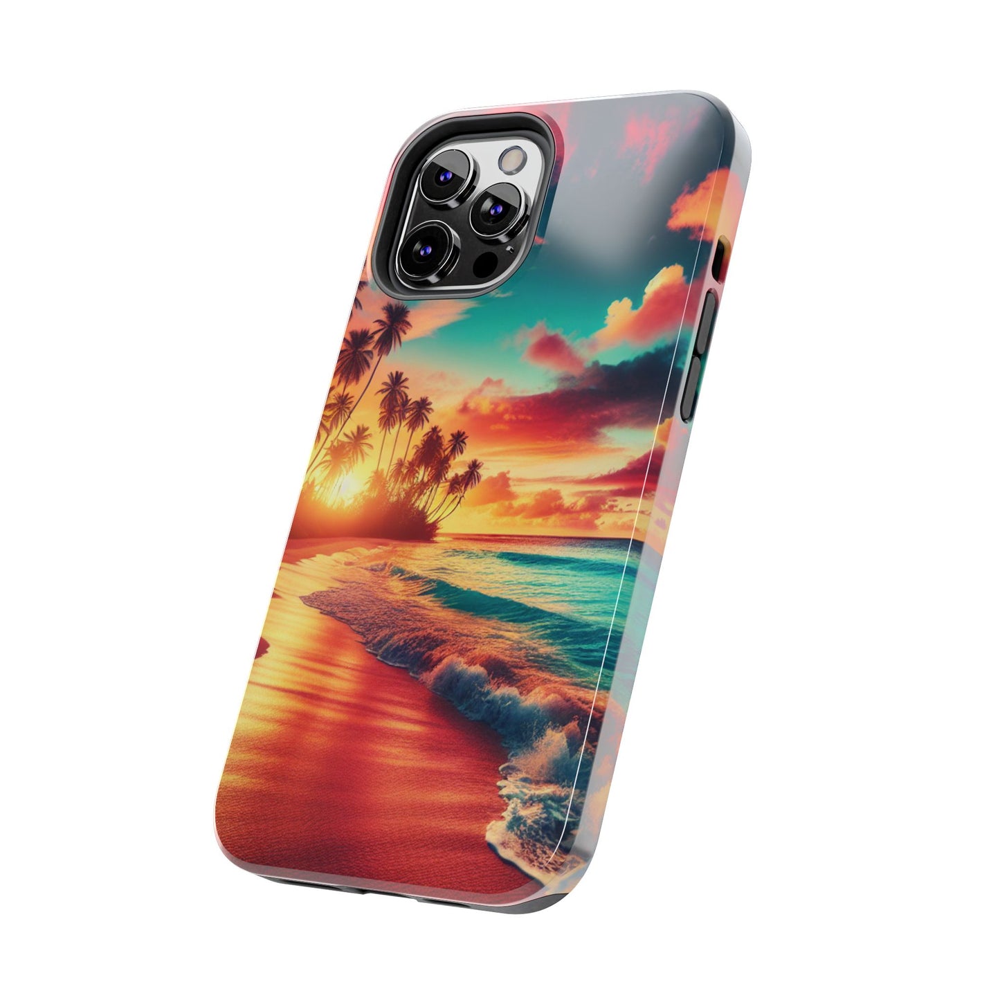 Tropical Sunset Tough Phone Cases for Summer, Beach Vibes, Gift for Travelers, Durable Phone Covers