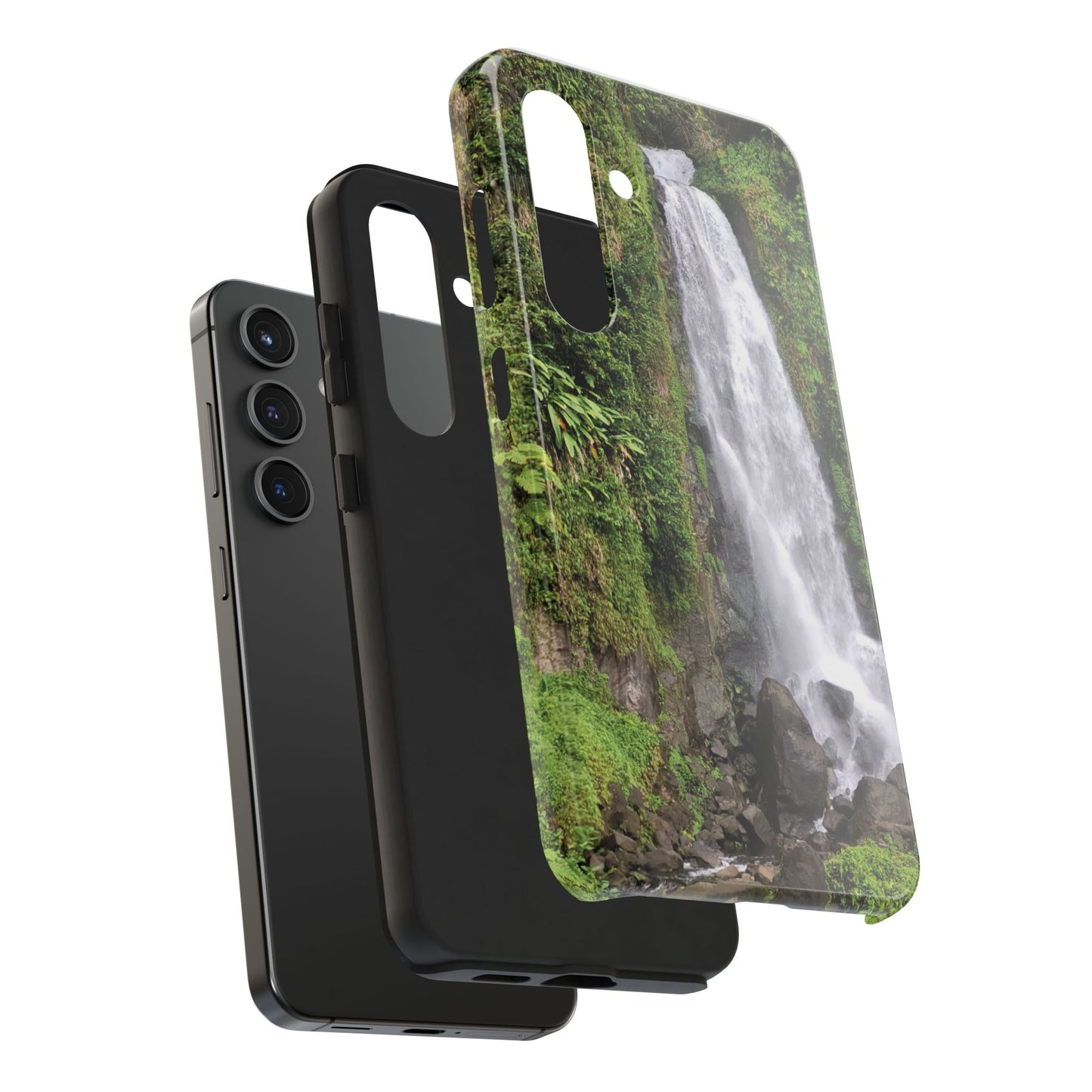 Nature Island Trafalgar Waterfall inspired Tough IPhone and Samsung phone Cases - Durable Protection for Outdoor Adventure