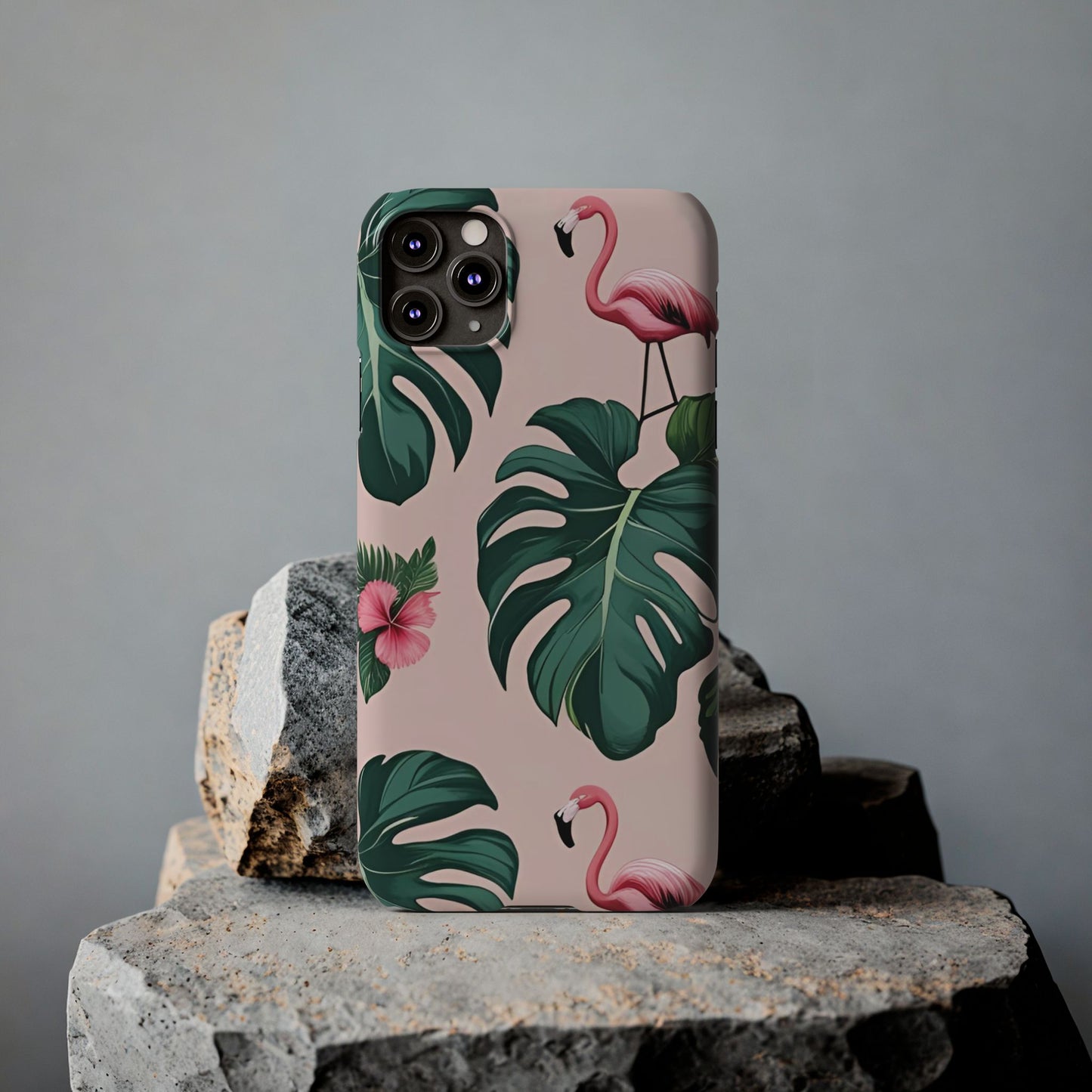 Tropical Flamingo Phone Case, Summer Vibe Smartphone Cover, Gift for Beach Lovers, Cute Mobile Accessory, Floral Design