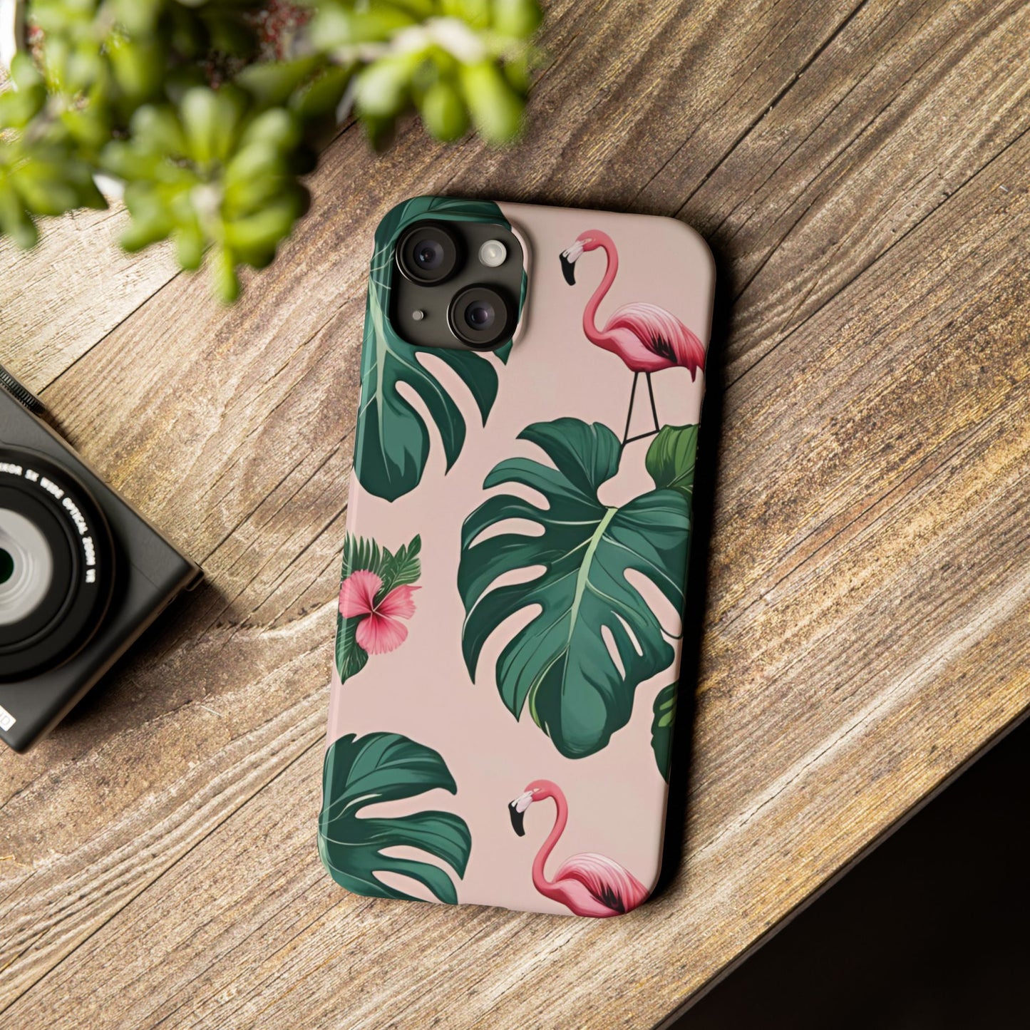 Tropical Flamingo Phone Case, Summer Vibe Smartphone Cover, Gift for Beach Lovers, Cute Mobile Accessory, Floral Design