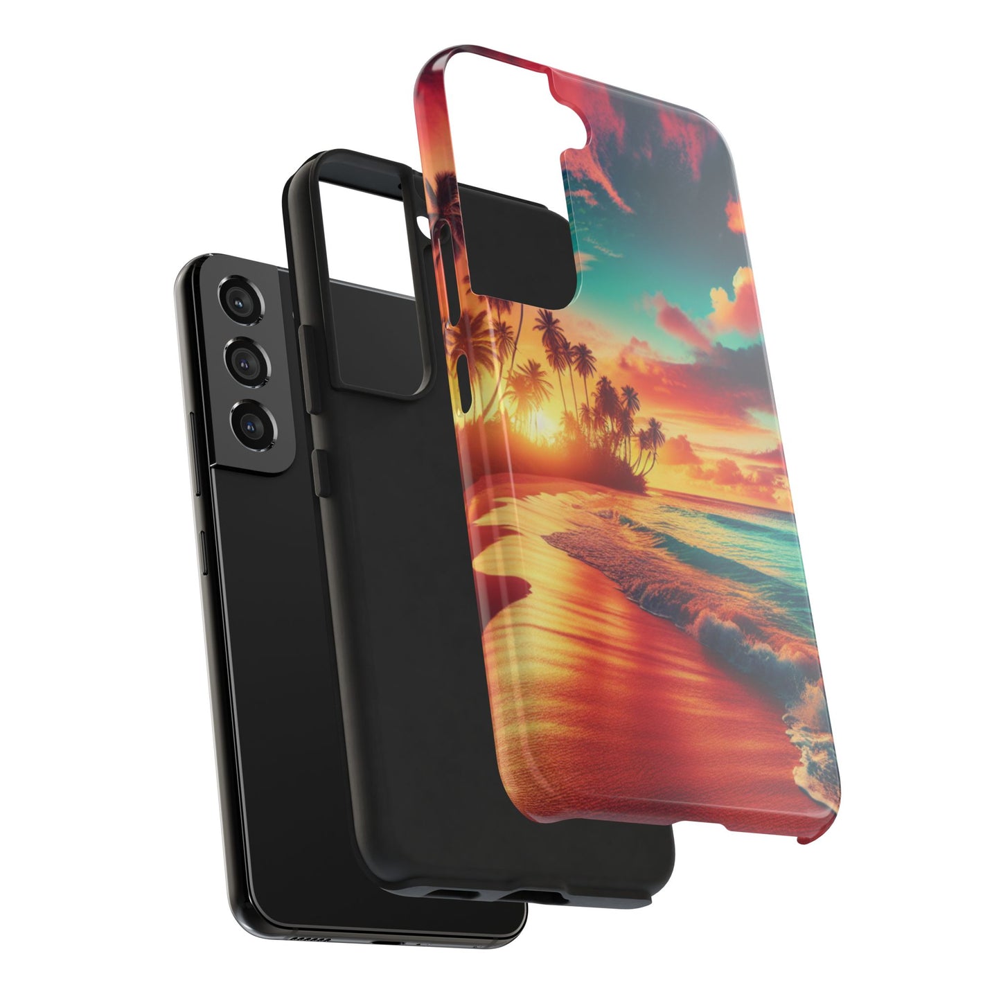 Tropical Sunset Tough Phone Cases for Summer, Beach Vibes, Gift for Travelers, Durable Phone Covers