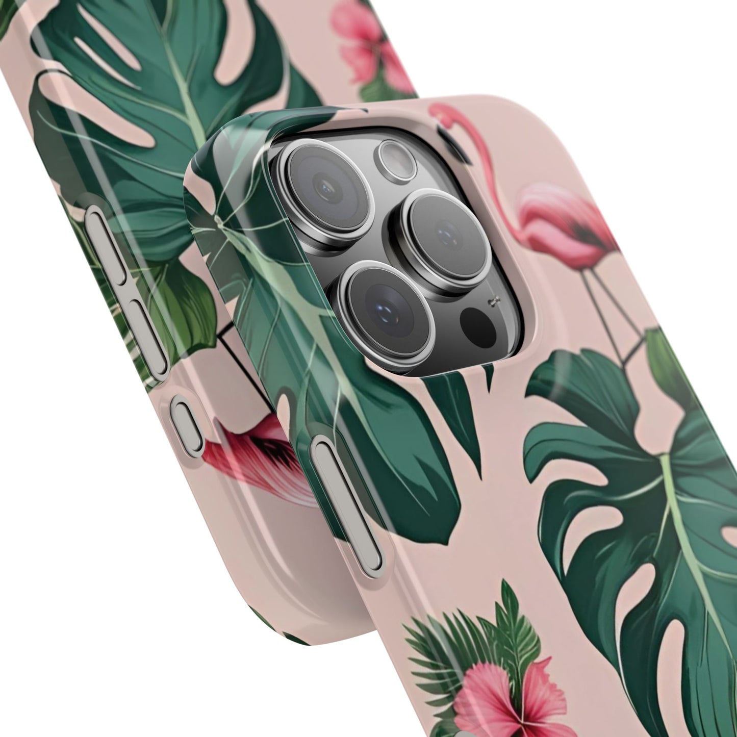 Tropical Flamingo Phone Case, Summer Vibe Smartphone Cover, Gift for Beach Lovers, Cute Mobile Accessory, Floral Design
