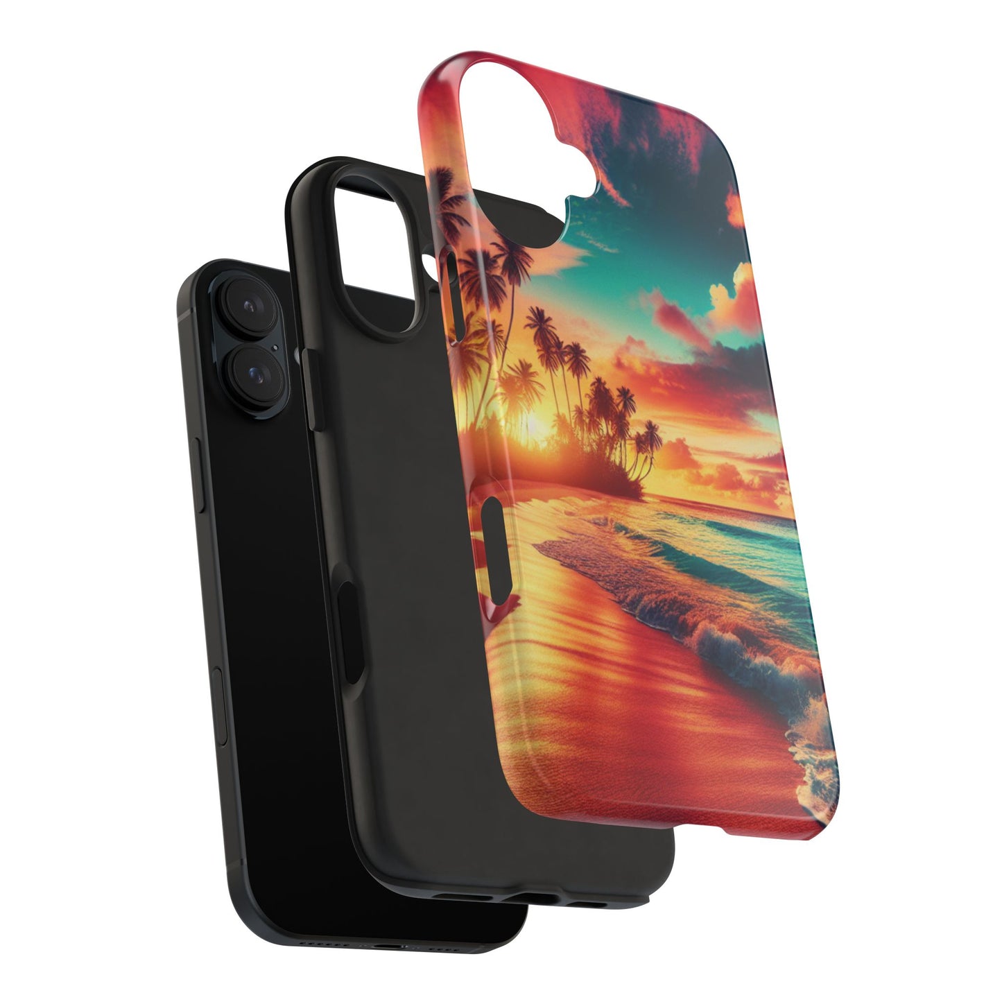 Tropical Sunset Tough Phone Cases for Summer, Beach Vibes, Gift for Travelers, Durable Phone Covers