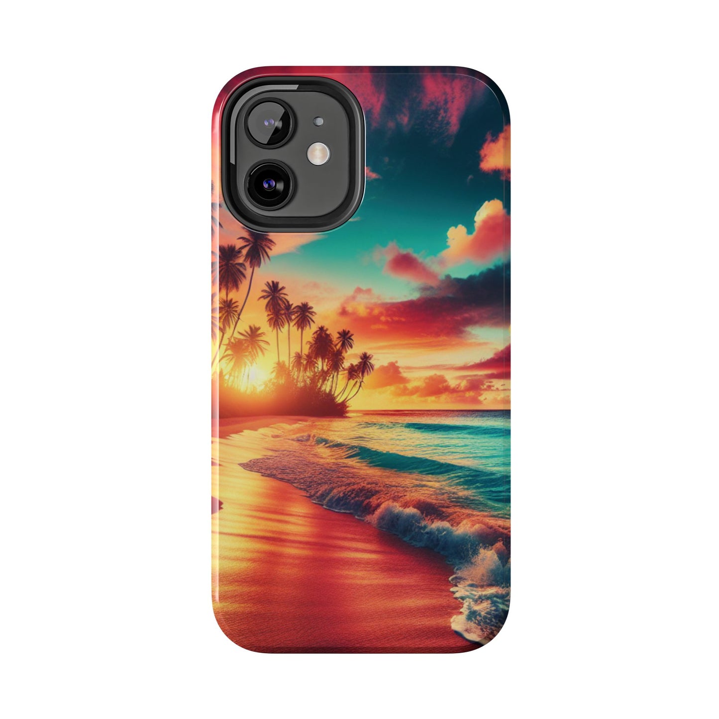 Tropical Sunset Tough Phone Cases for Summer, Beach Vibes, Gift for Travelers, Durable Phone Covers