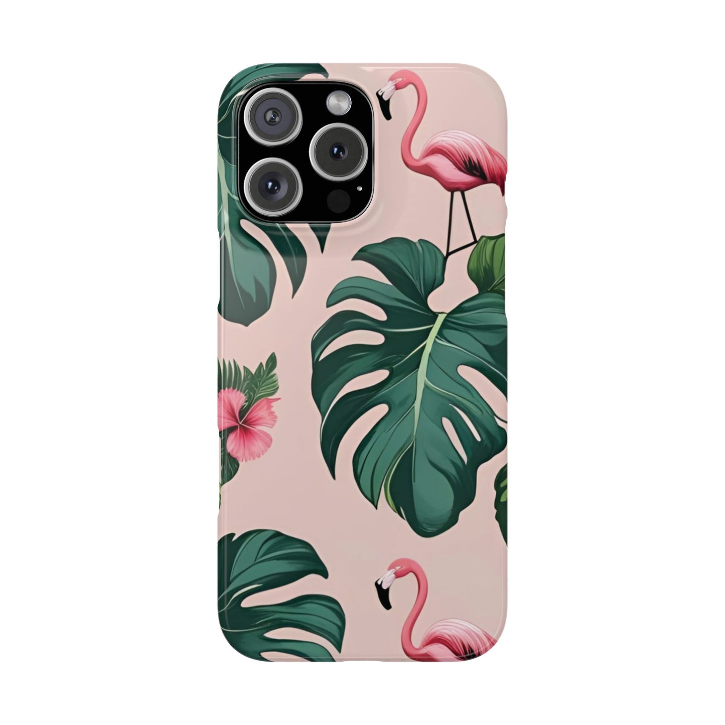 Tropical Flamingo Phone Case, Summer Vibe Smartphone Cover, Gift for Beach Lovers, Cute Mobile Accessory, Floral Design