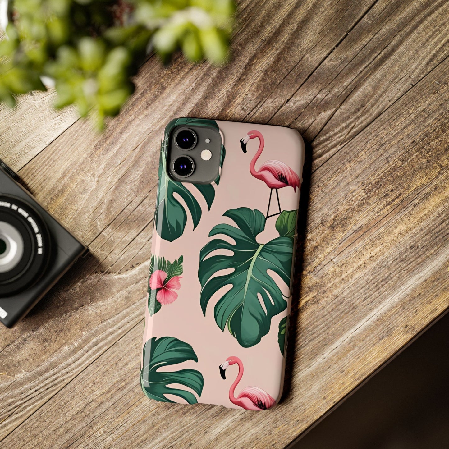 Tropical Flamingo Phone Case, Summer Vibe Smartphone Cover, Gift for Beach Lovers, Cute Mobile Accessory, Floral Design