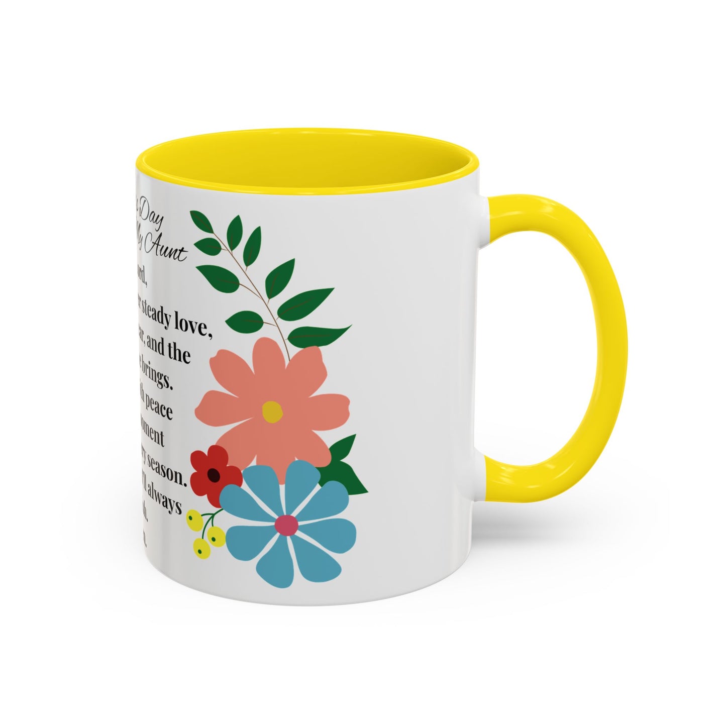 Aunt Prayer Coffee Mug - Floral Design - Mother's Day Gift - 11oz/15oz