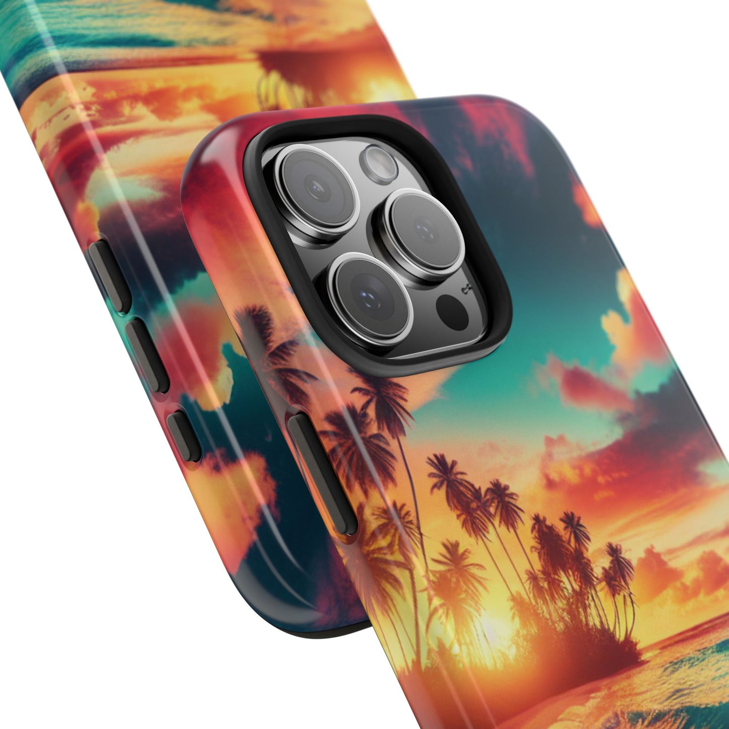 Tropical Sunset Tough Phone Cases for Summer, Beach Vibes, Gift for Travelers, Durable Phone Covers