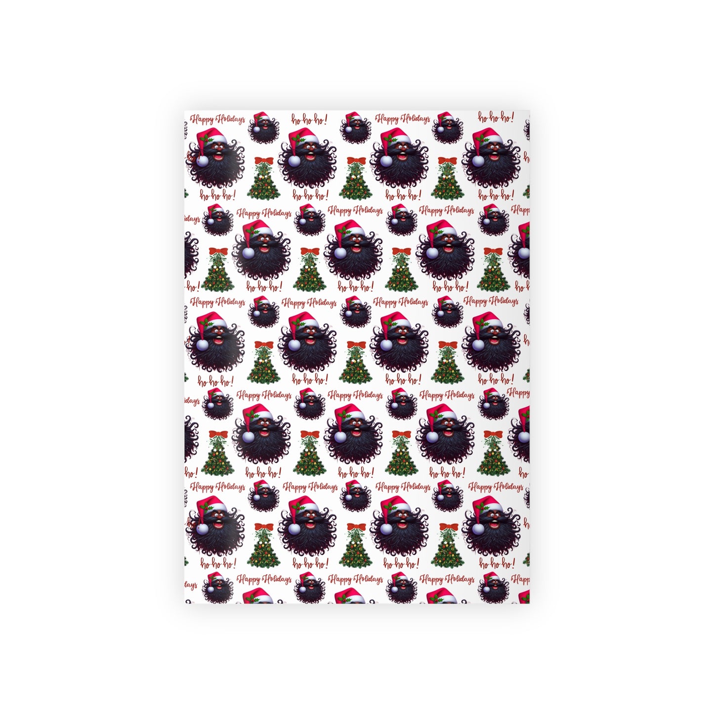 African American Santa Christmas Gift Wrap Paper