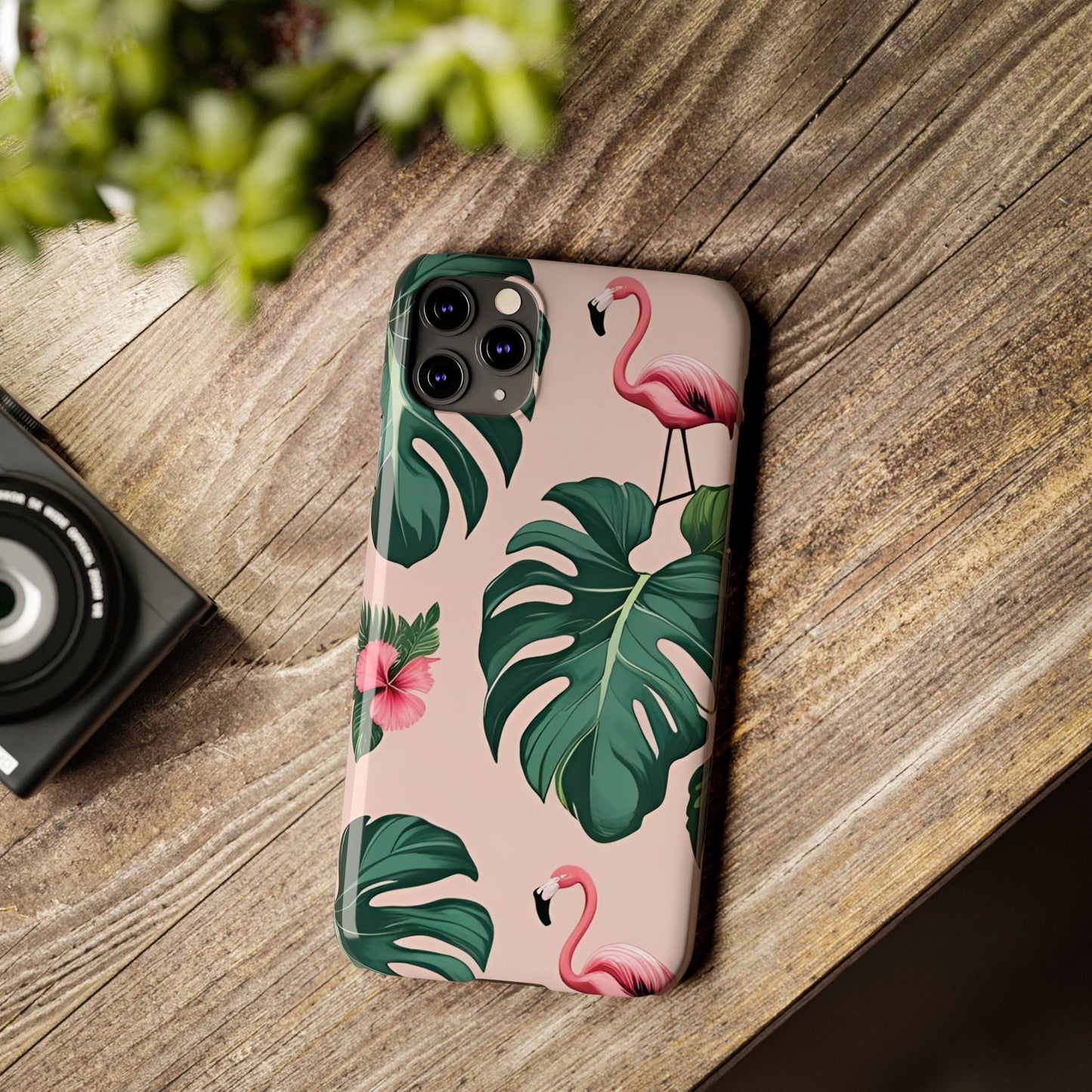 Tropical Flamingo Phone Case, Summer Vibe Smartphone Cover, Gift for Beach Lovers, Cute Mobile Accessory, Floral Design