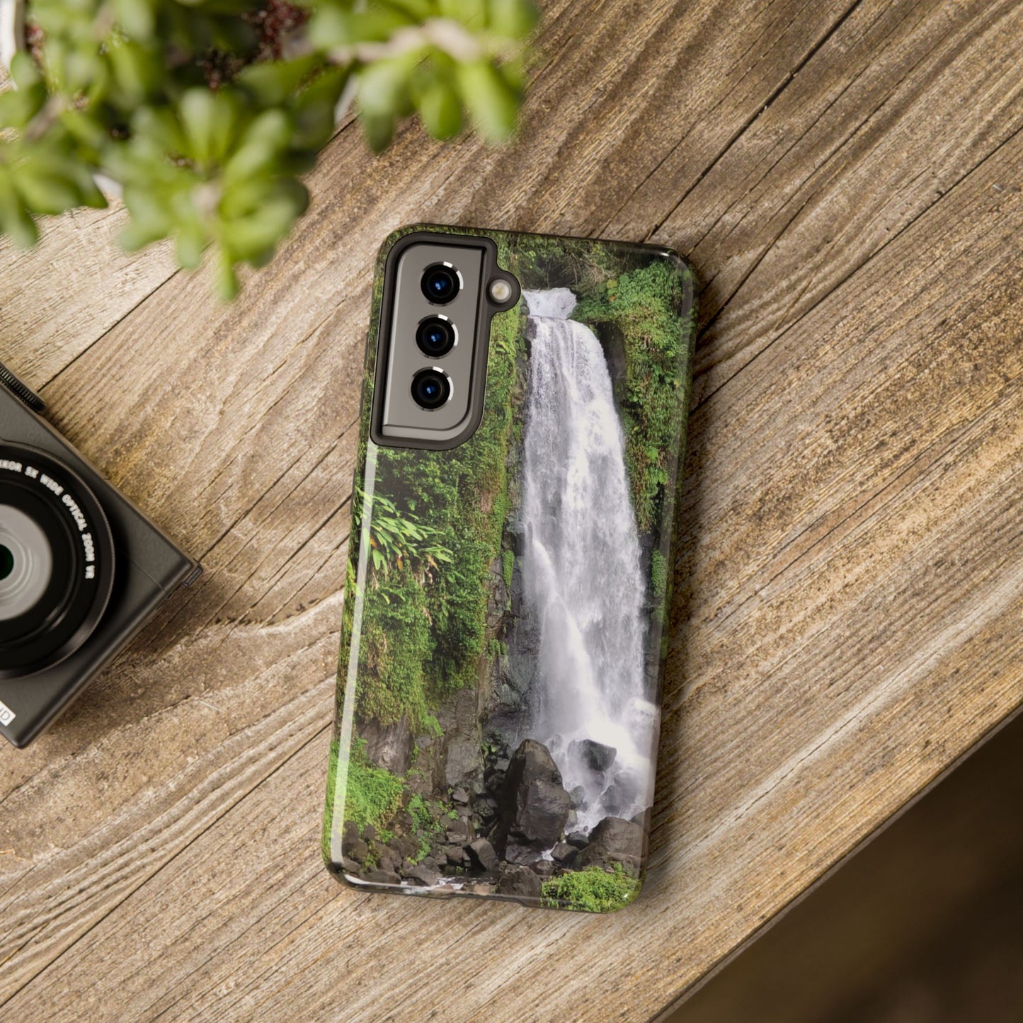 Nature Island Trafalgar Waterfall inspired Tough IPhone and Samsung phone Cases - Durable Protection for Outdoor Adventure