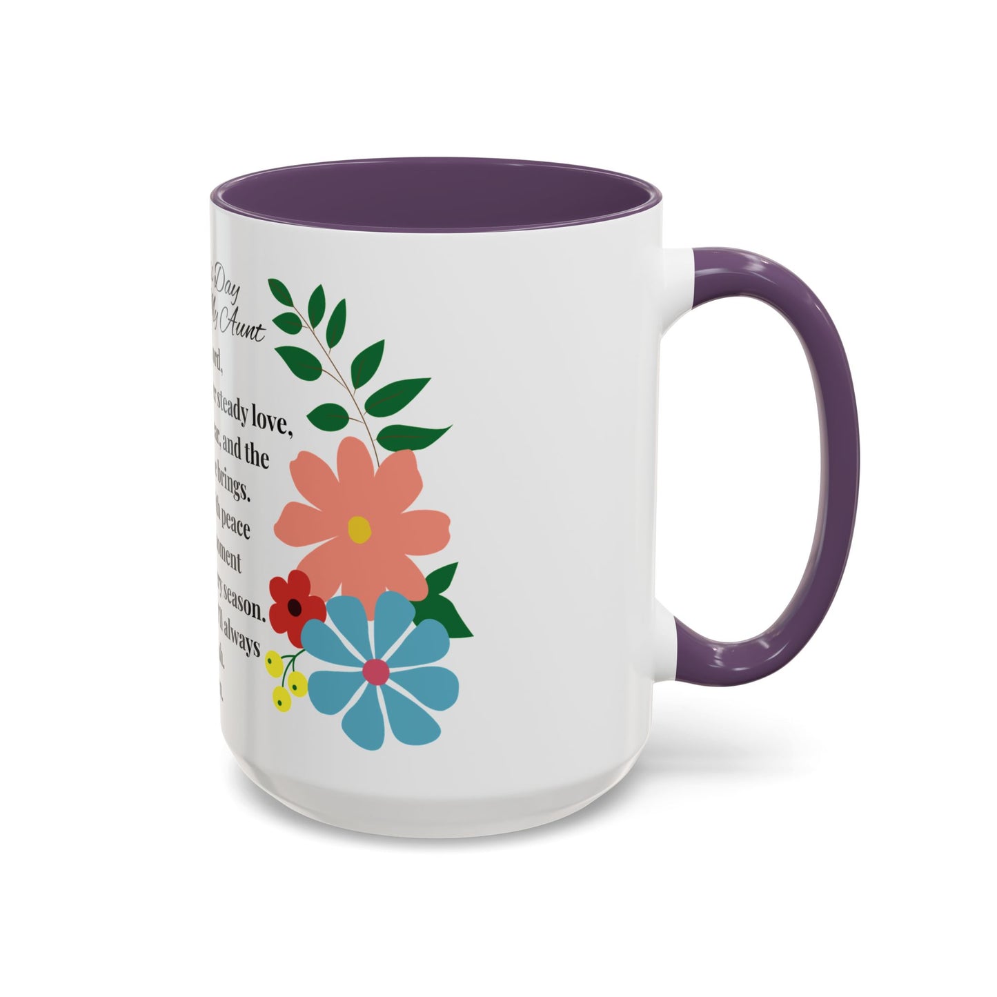 Aunt Prayer Coffee Mug - Floral Design - Mother's Day Gift - 11oz/15oz