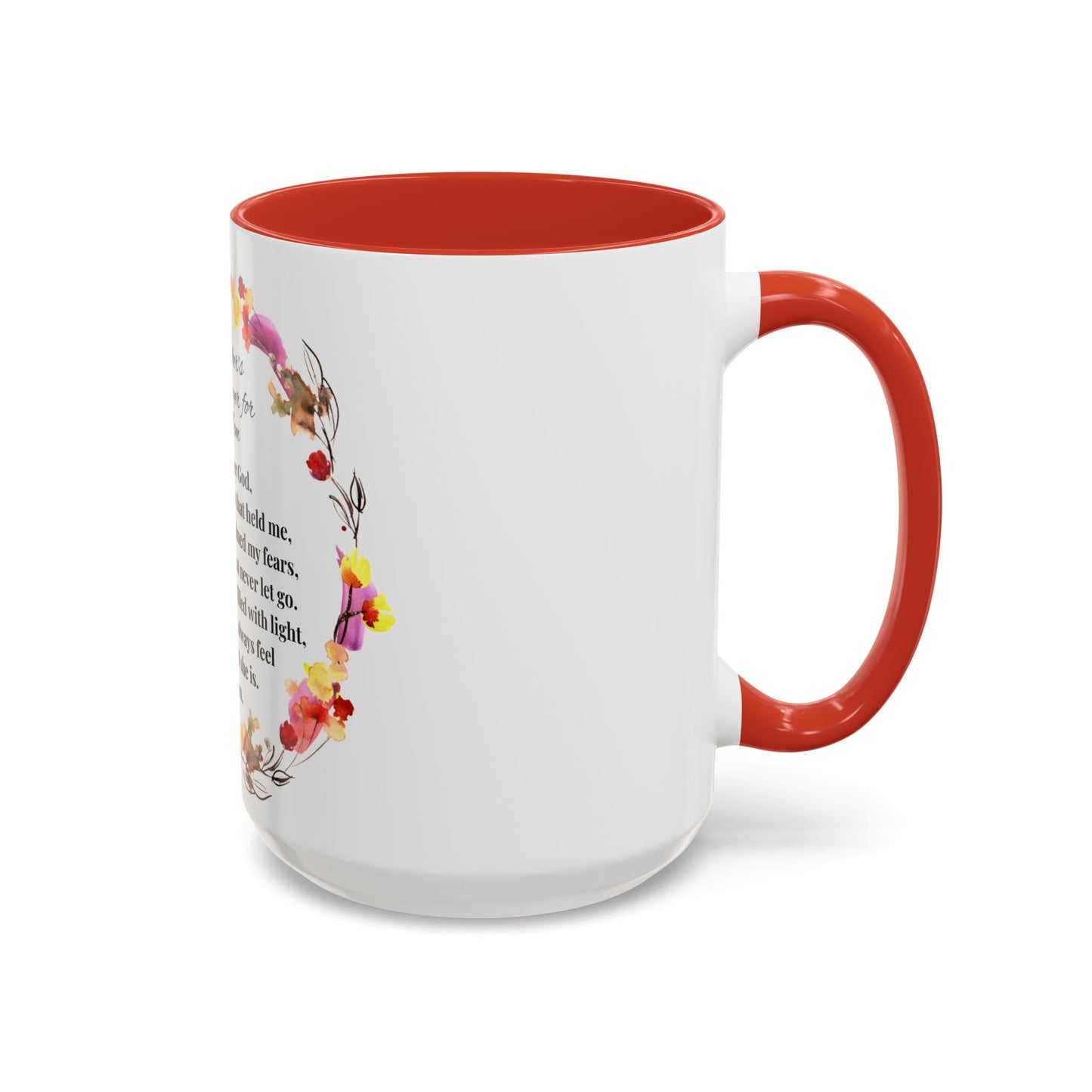 Mom - Prayer Mug for Mom, Floral Accent Coffee Cup, Gift for Mother's Day, Inspirational Drinkware, 11oz and 15oz