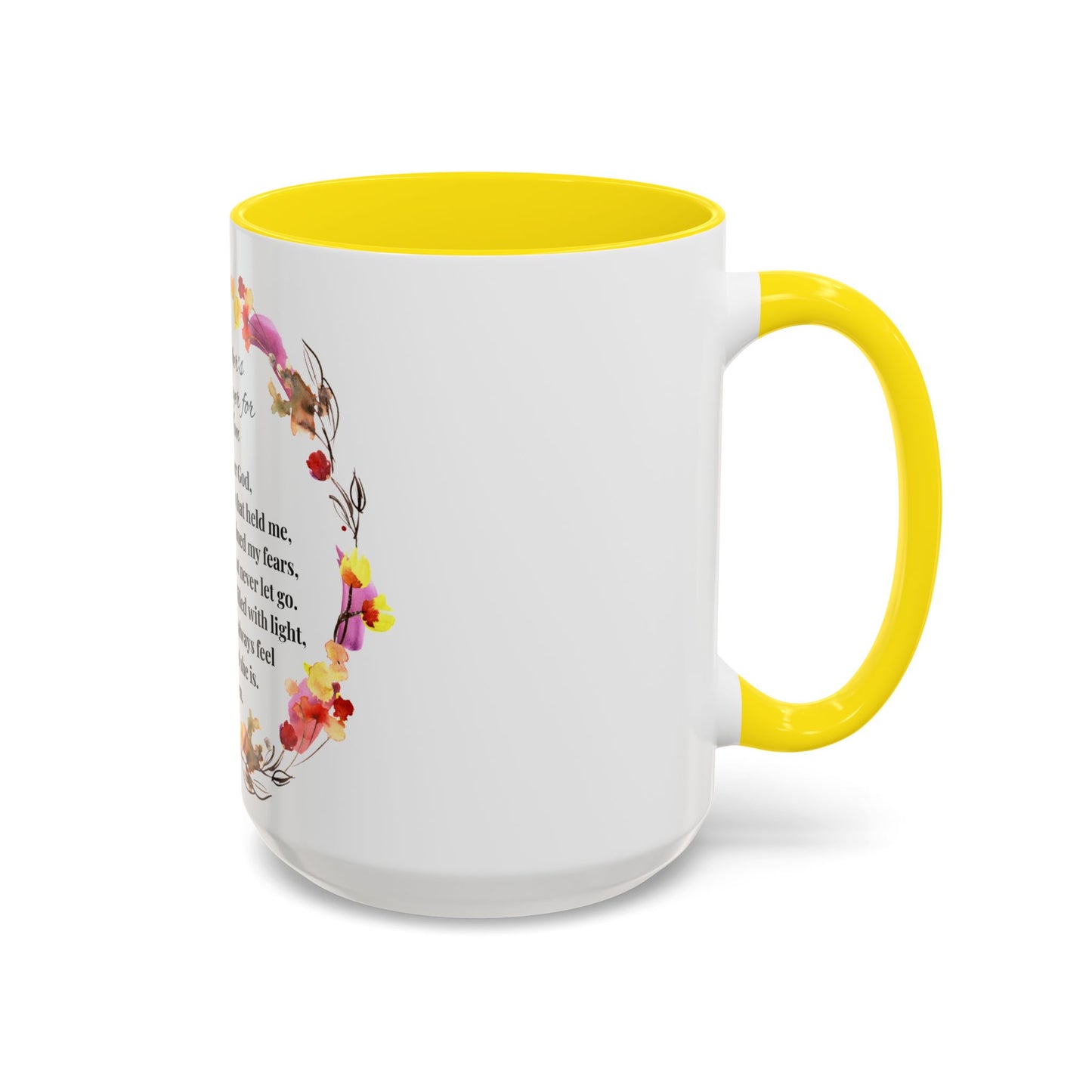 Mom - Prayer Mug for Mom, Floral Accent Coffee Cup, Gift for Mother's Day, Inspirational Drinkware, 11oz and 15oz