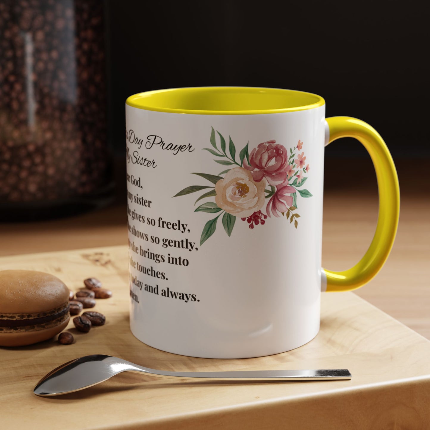 Sister Prayer Mother's Day Coffee Mug - Perfect Mother's Day Gift, Floral design