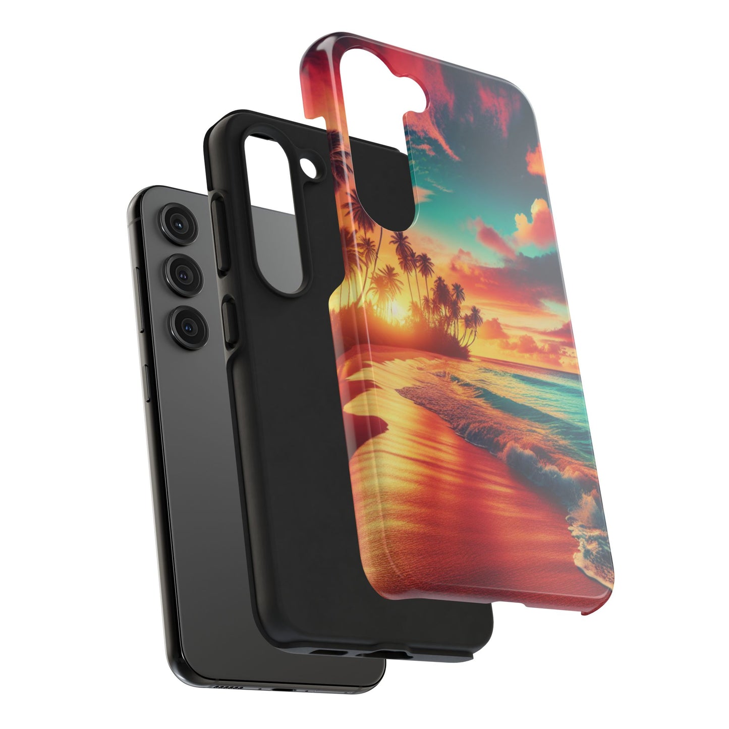 Tropical Sunset Tough Phone Cases for Summer, Beach Vibes, Gift for Travelers, Durable Phone Covers