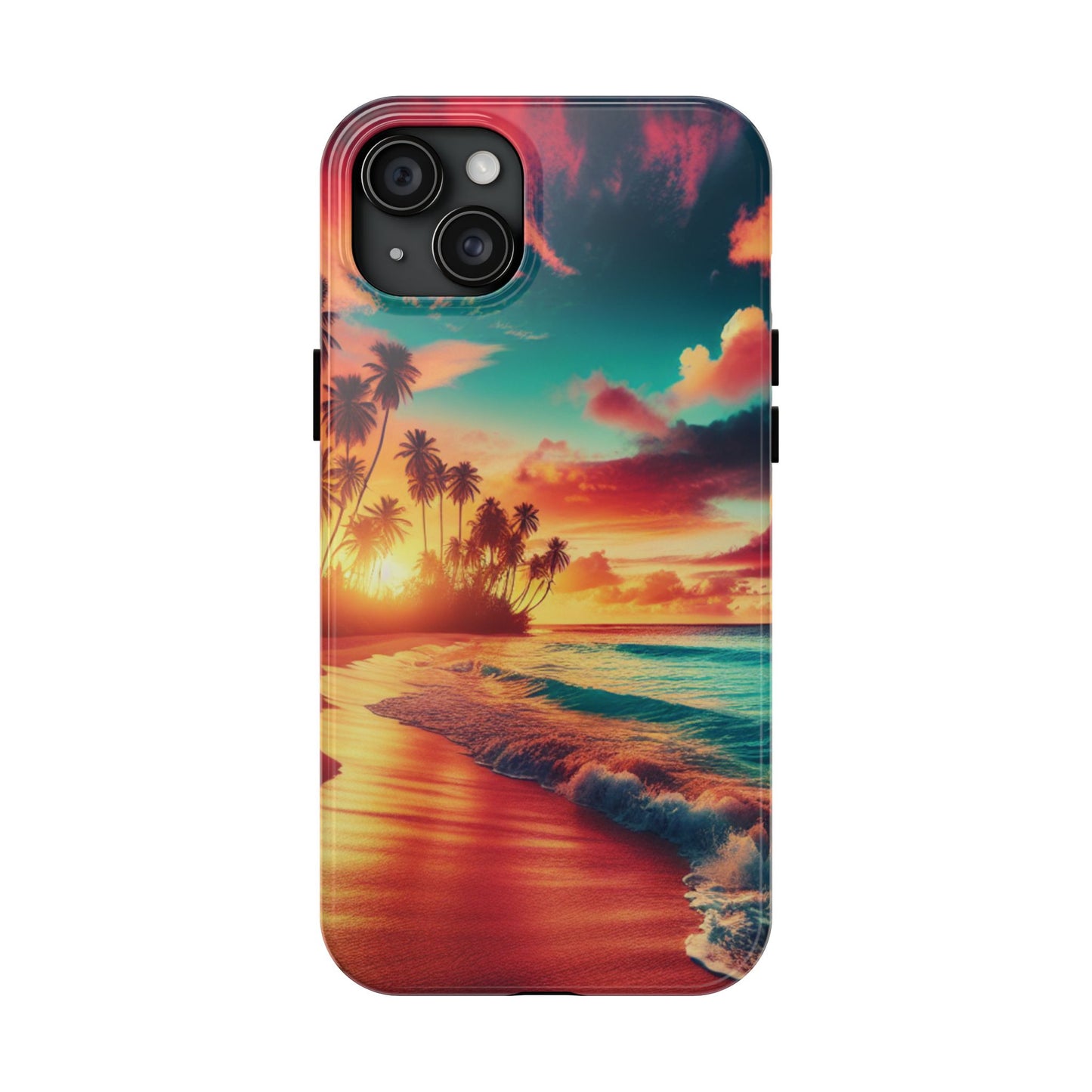 Tropical Sunset Tough Phone Cases for Summer, Beach Vibes, Gift for Travelers, Durable Phone Covers