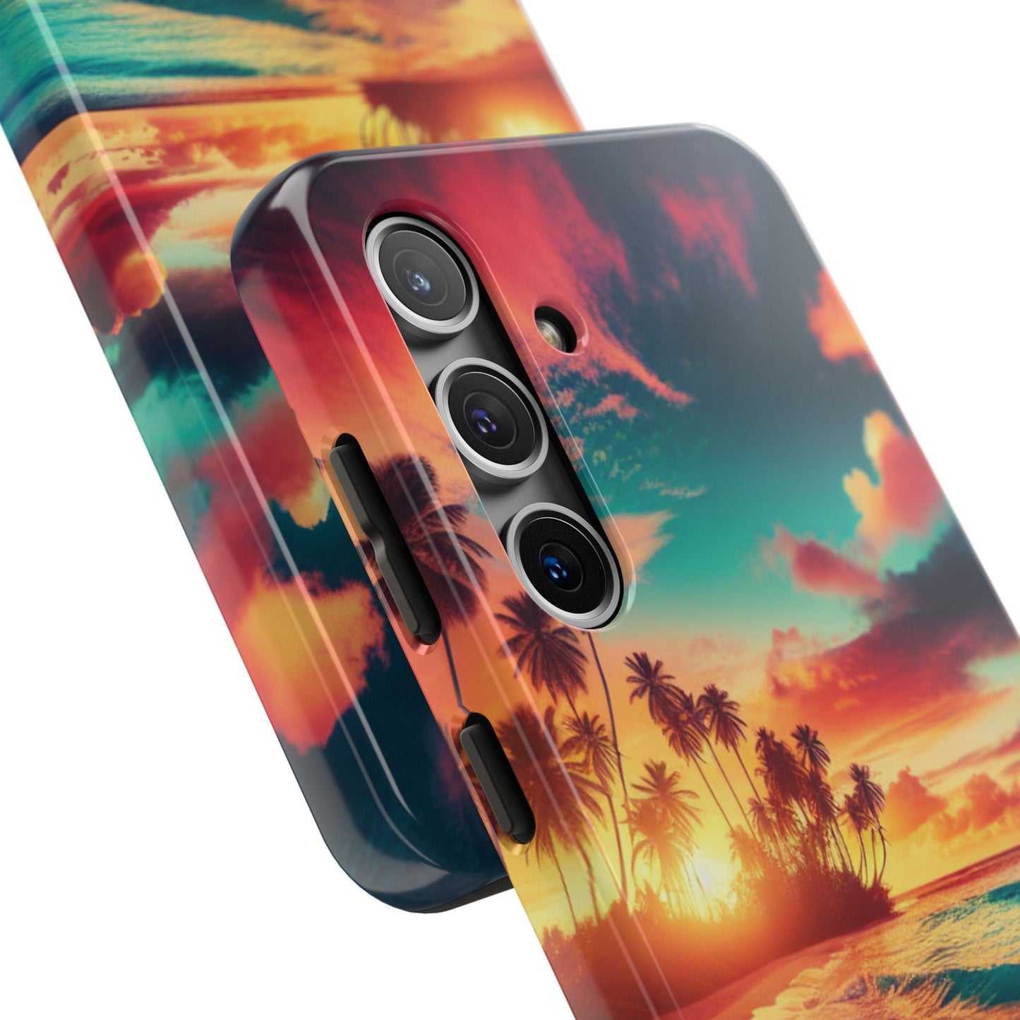Tropical Sunset Tough Phone Cases for Summer, Beach Vibes, Gift for Travelers, Durable Phone Covers